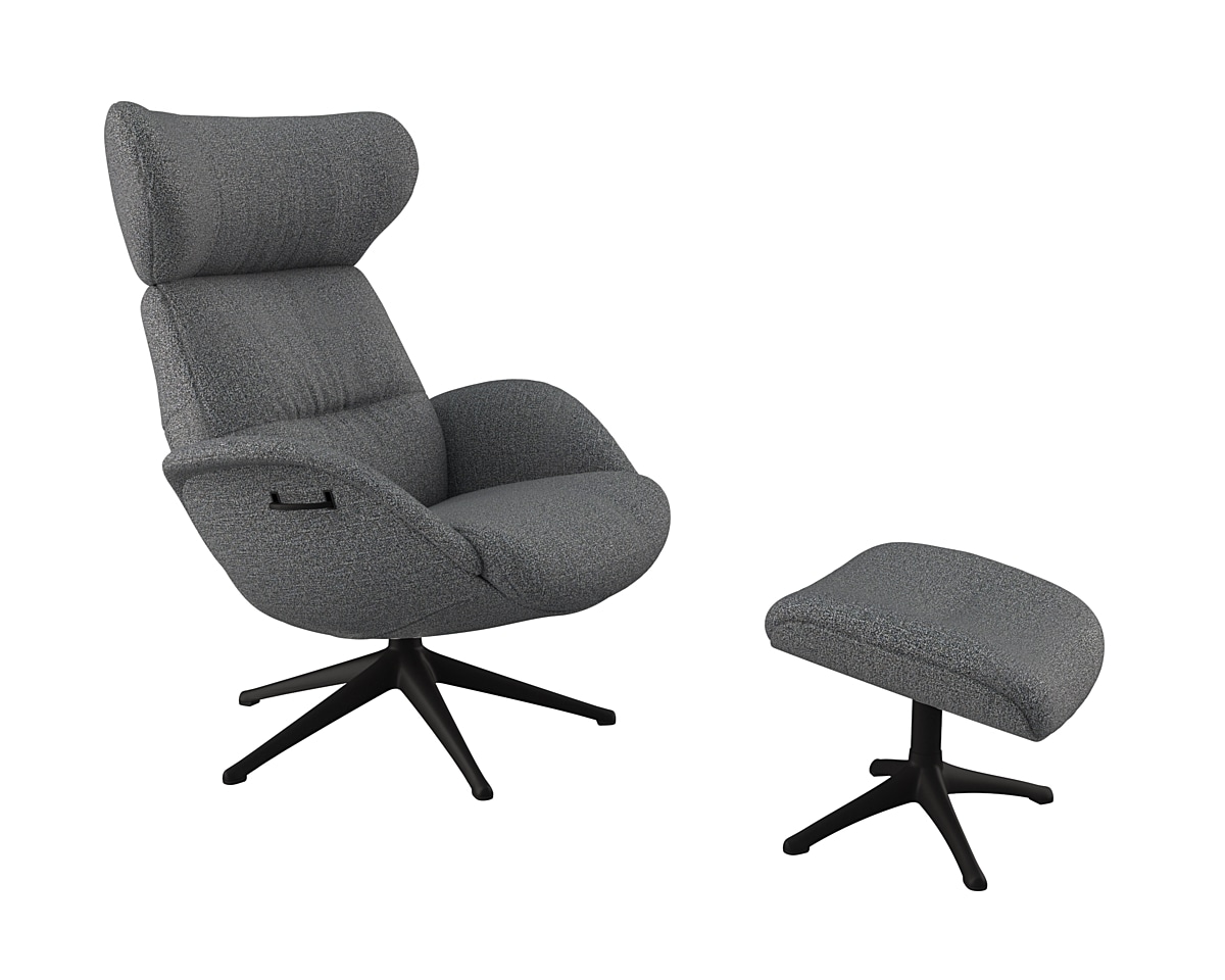 FLEXLUX Relaxsessel »Relaxchairs More«, Premium Komfort, Rücken- & Kopfteilverstellung, drehbar, Fuß schwarz