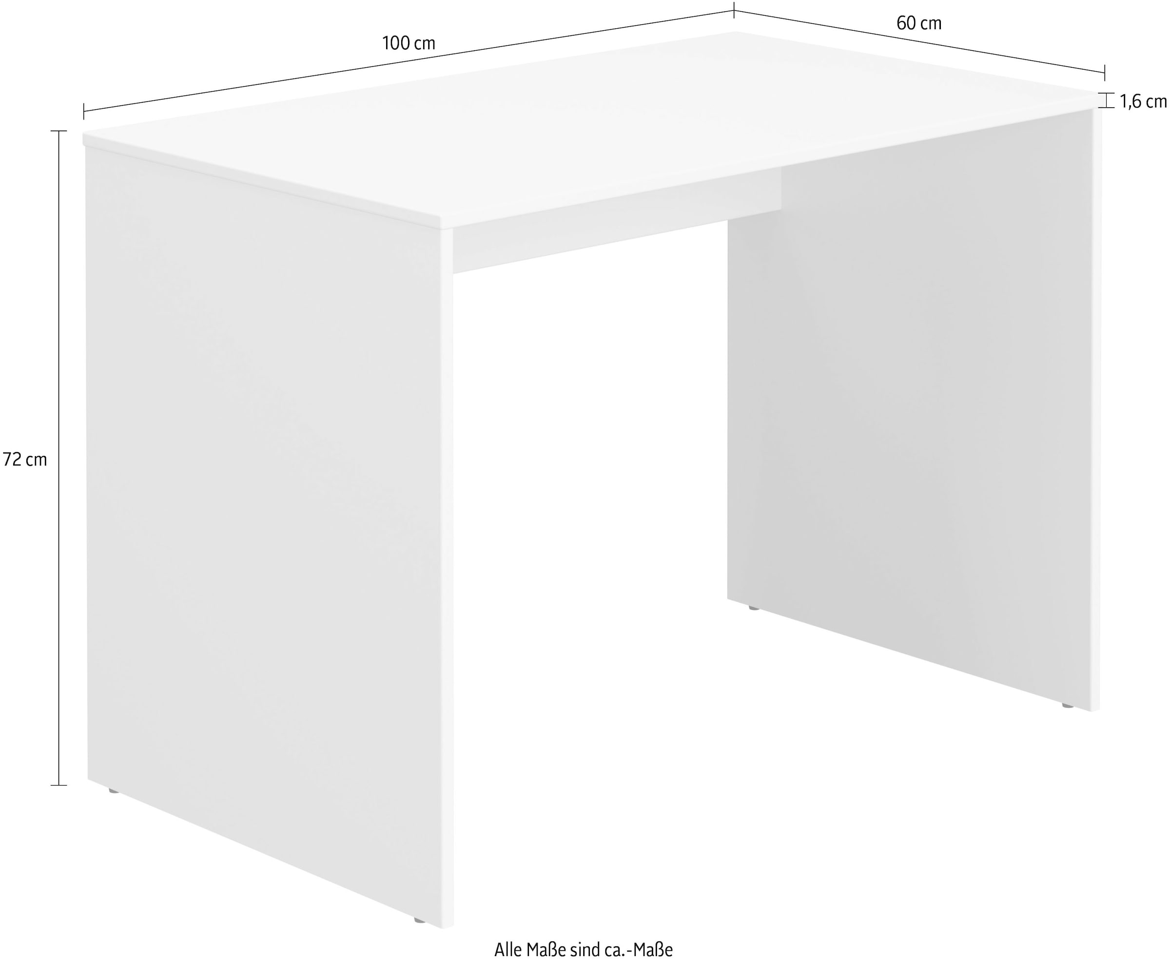 YUNY by PAIDI Schreibtisch »LOVELY ALIV«, (B/H/T ca. 100x72x60cm, Off-White), yuny by PAIDI