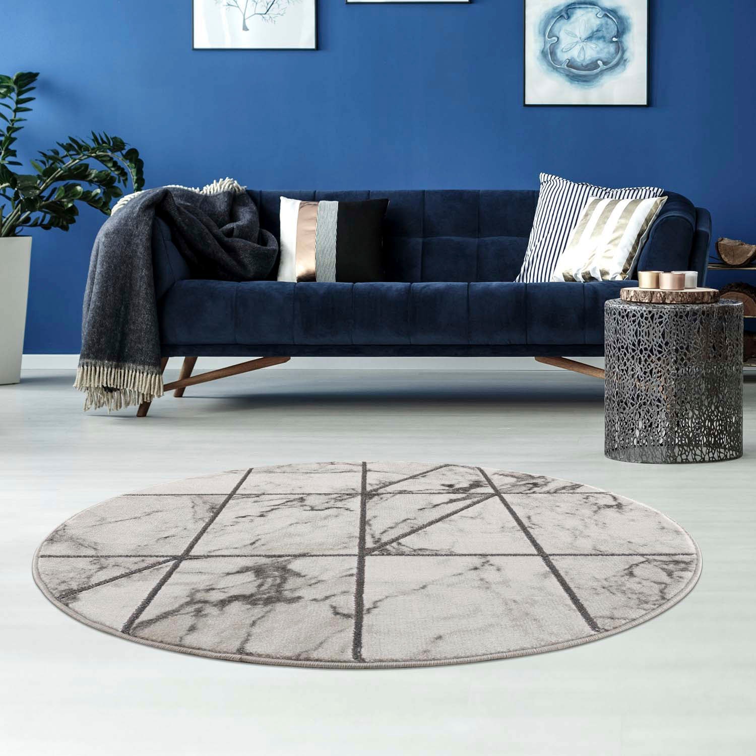 Carpet City Teppich »Noa 9288«, rund, 11 mm Höhe, Kurzflor, Modern, Weicher günstig online kaufen