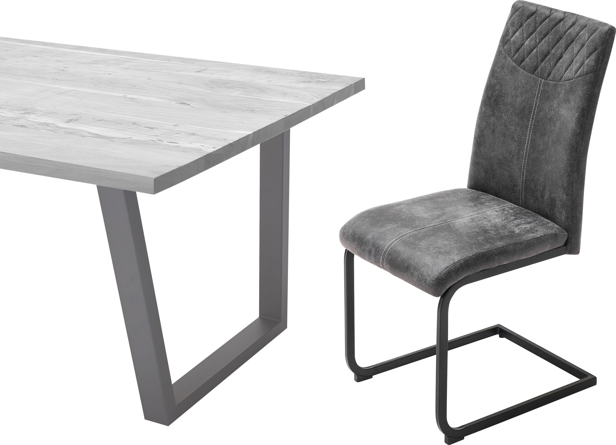 MCA furniture Esszimmerstuhl »Aosta«, (Set), 4 St., Stoffbezug, Stoffbezug Vintagelook, Stuhl belastbar bis 120 Kg