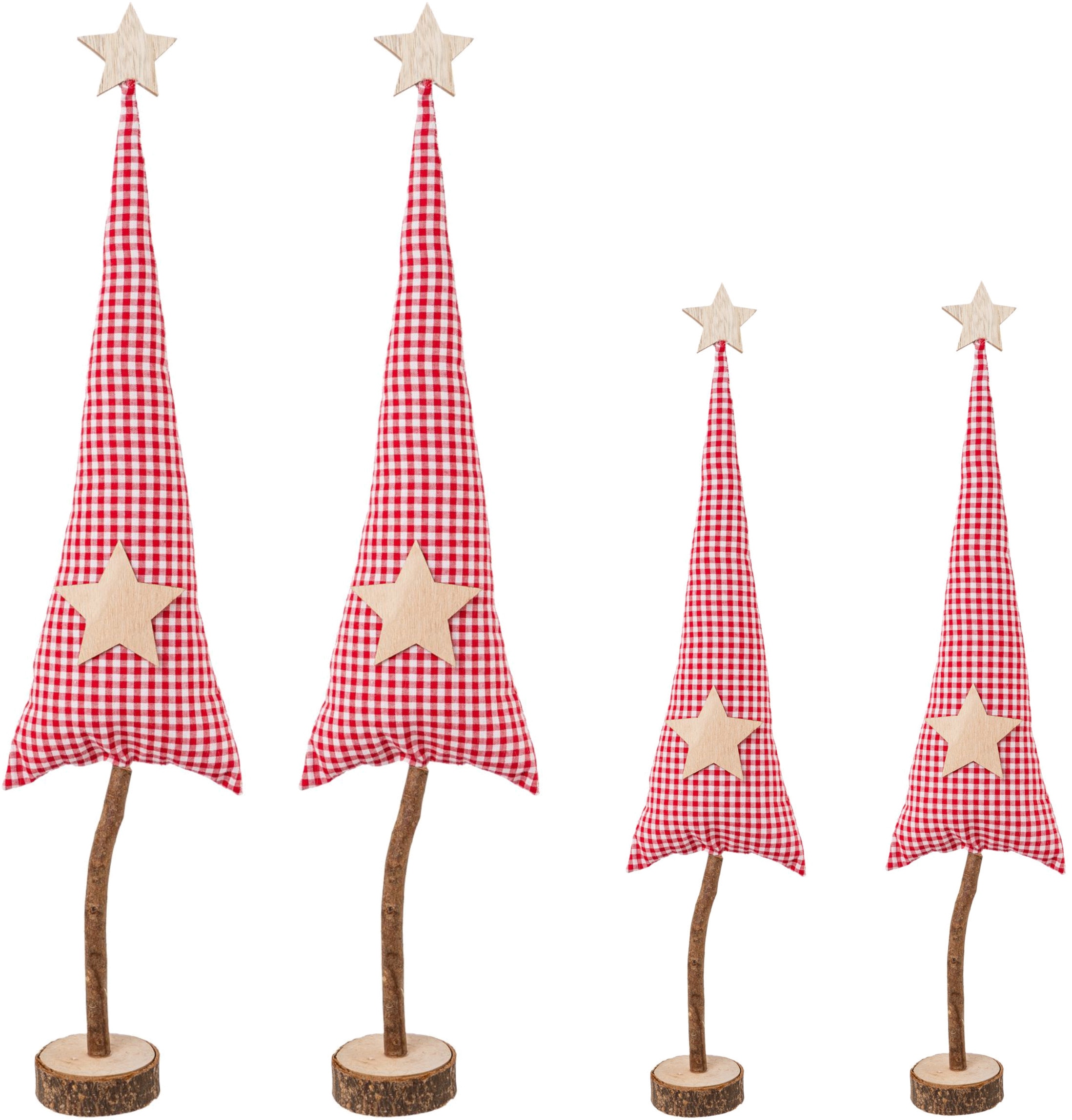 Creativ deco Dekobaum »Weihnachtsdeko rot«, aus Stoff in 2 Größen: 30x9 cm, 40x13 cm
