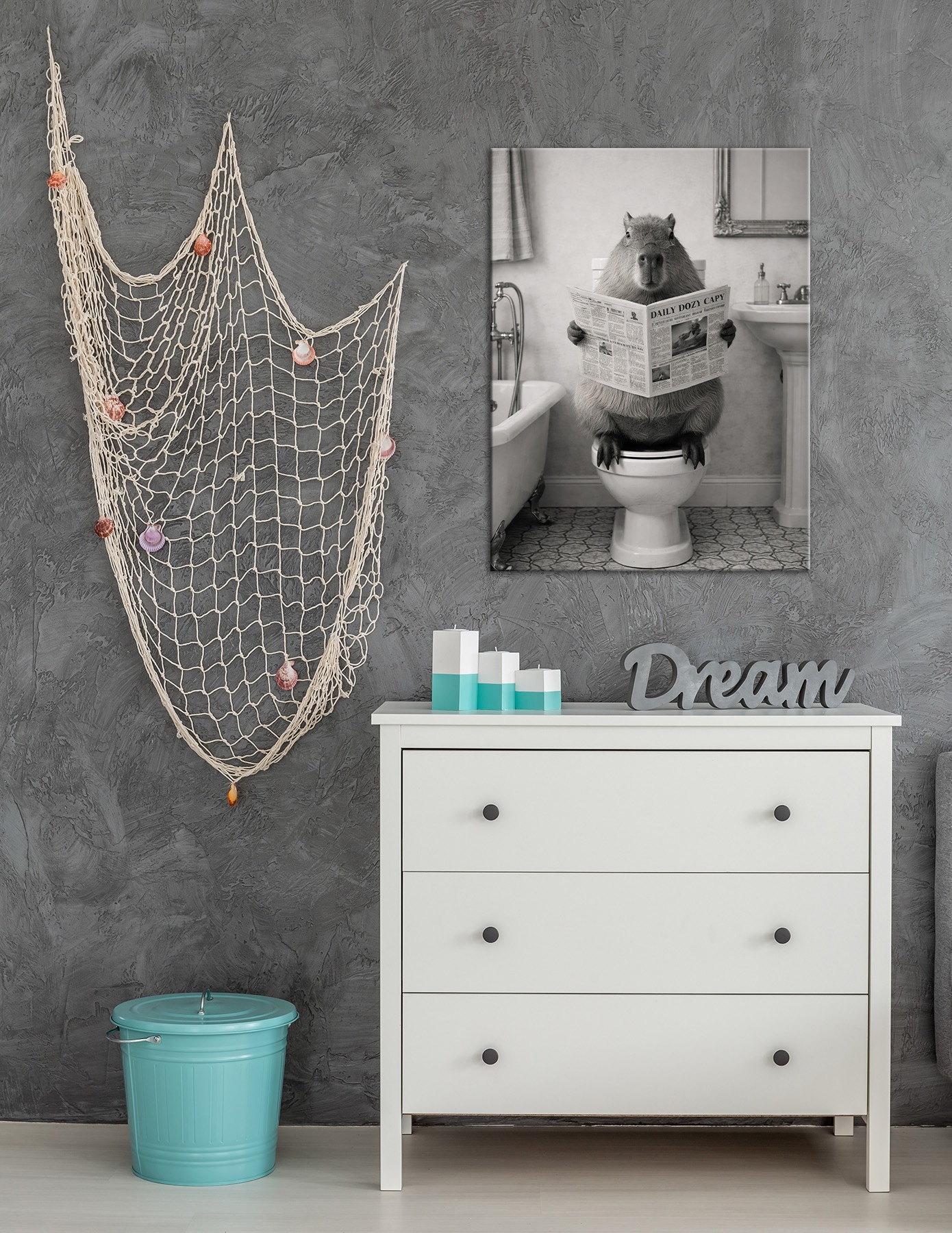 Bönninghoff Bild »COPYBARA AUF WC 46x61 cm – Leinwandbild Keilrahmen Deko modern«