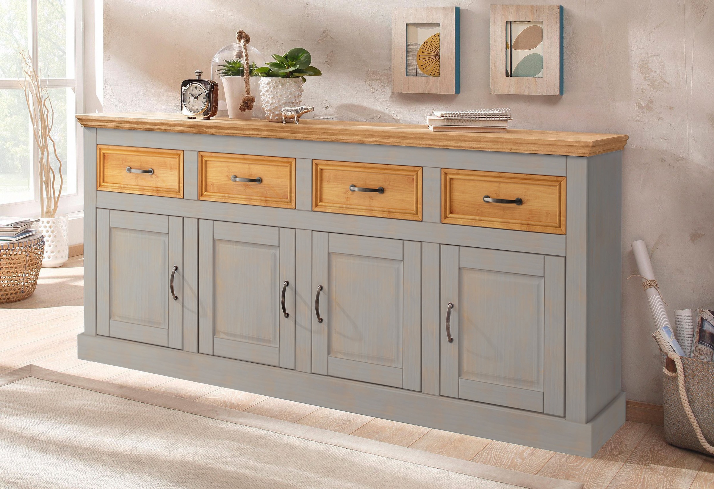 Home affaire Sideboard »Selma«, Kommode mit 4 Türen und 4 Schubkästen. Breite 192 cm