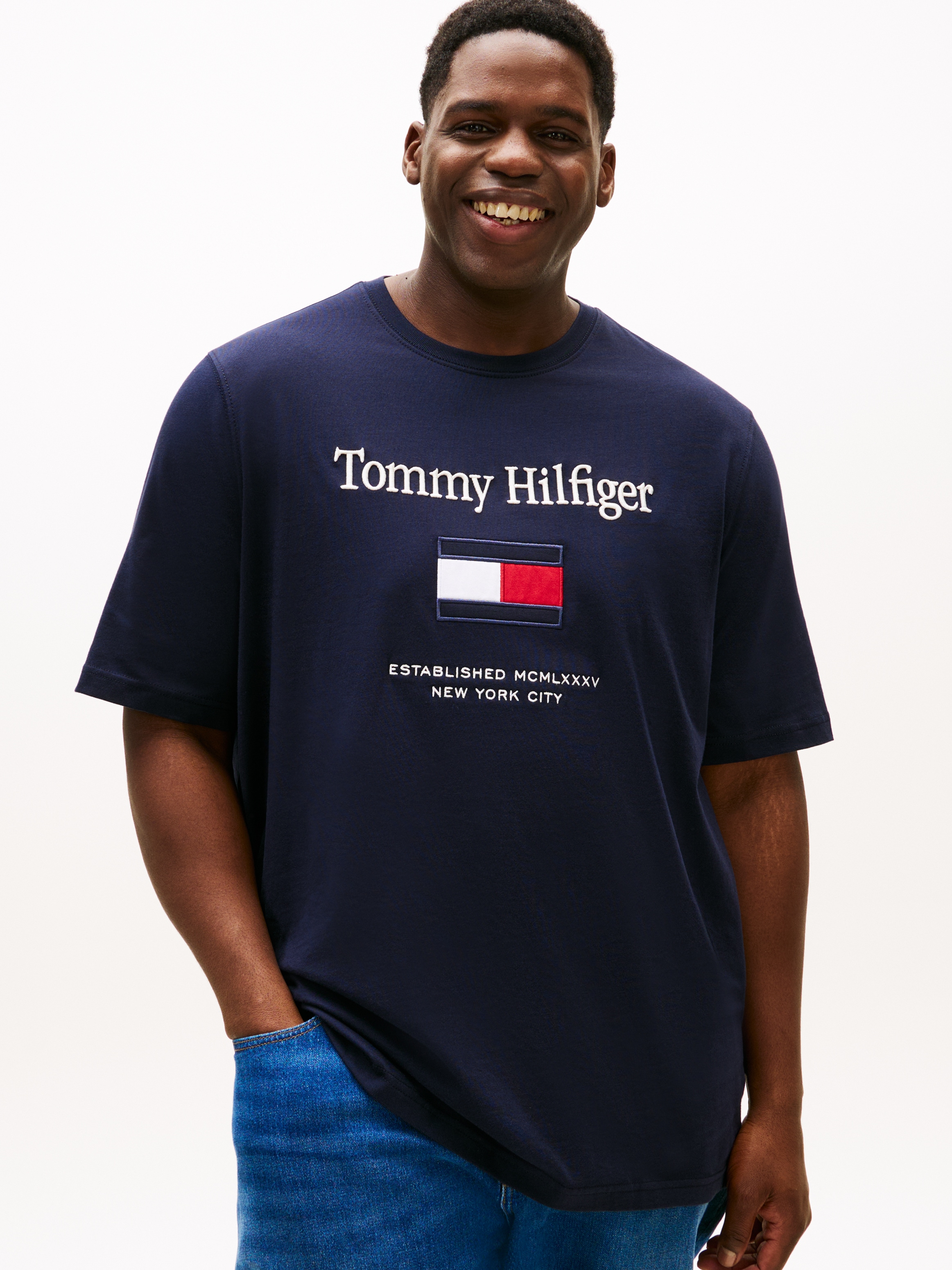 Tommy Hilfiger Big & Tall T-Shirt »BT-TOMMY EMBRO FLAG« Große Größen