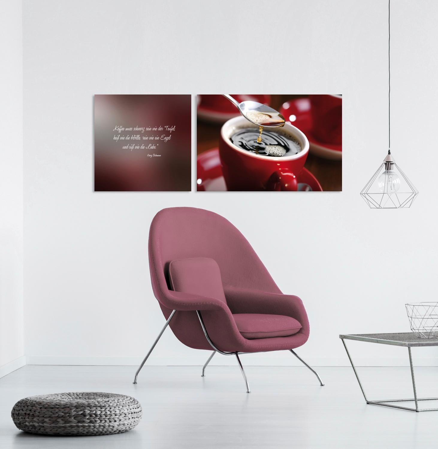 queence Leinwandbild »Kaffee«, Getränke-Kaffee-Bar & Lounges-Kaffee Bilder- günstig online kaufen