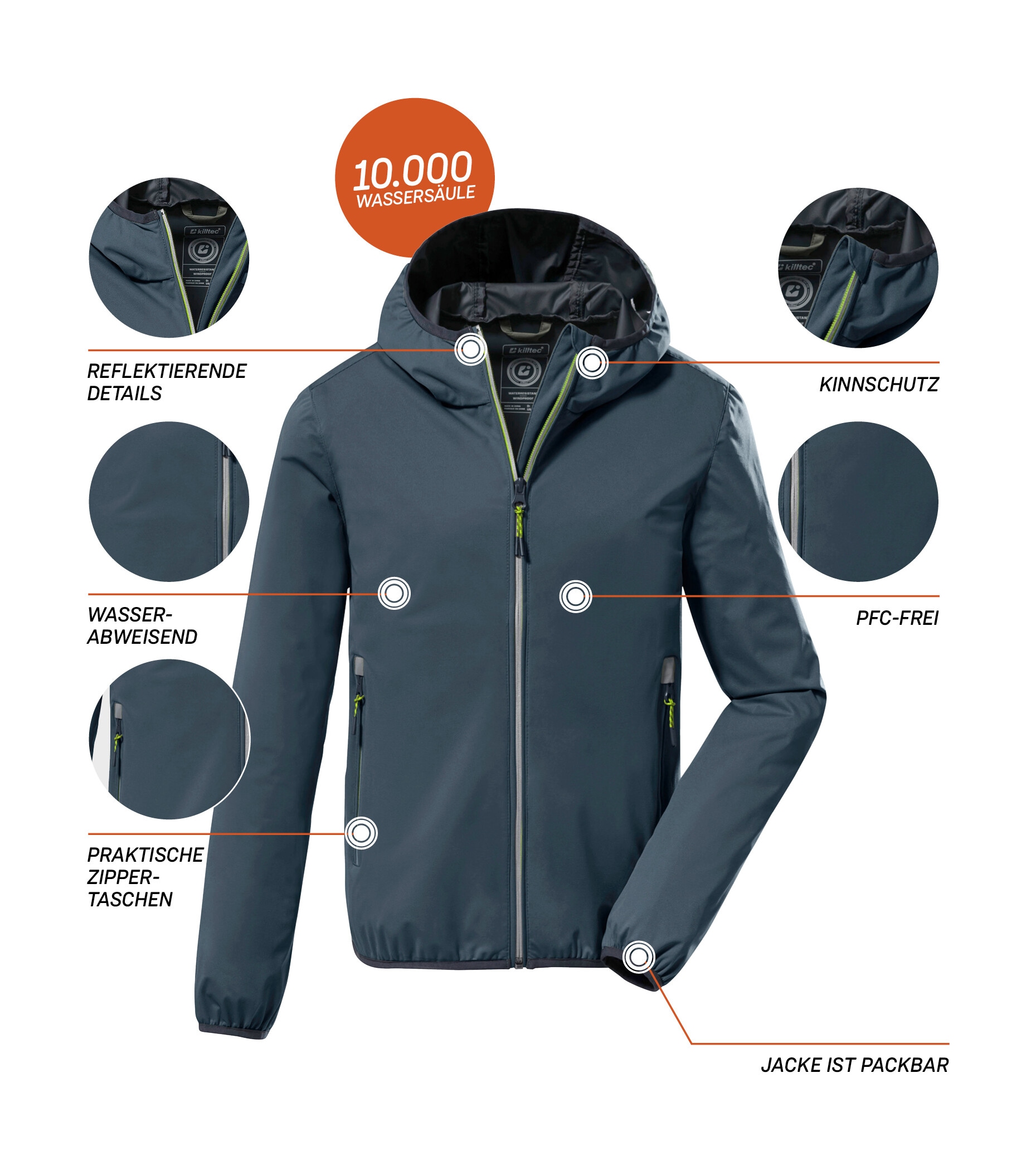 Killtec Funktionsjacke »KOS 167 BYS JCKT« Ultraleichte, wasserabweisende Kids-Jacke, packbar, reflektierend