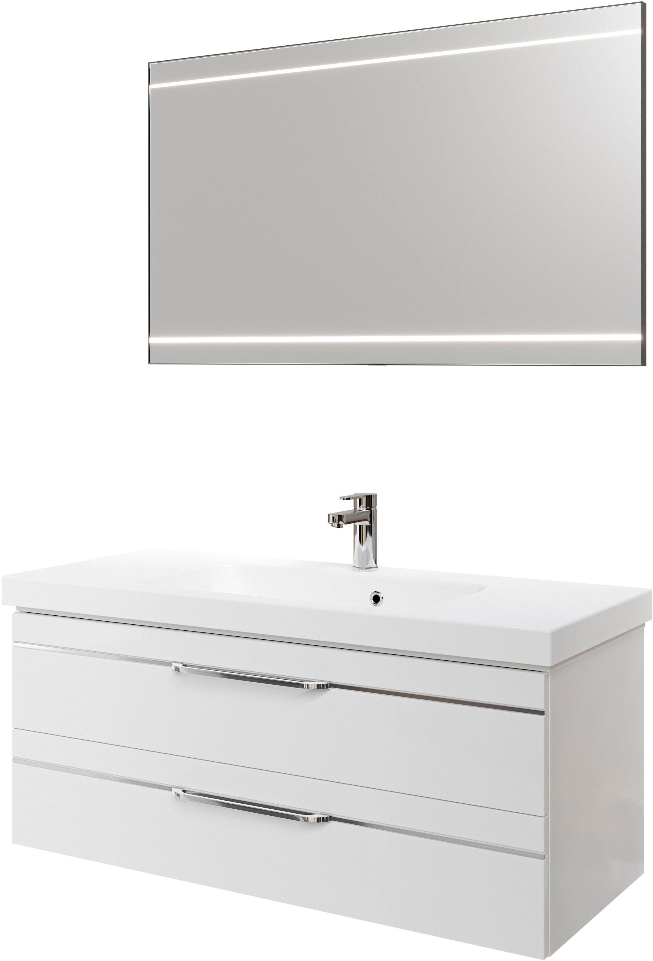 Saphir Badmöbel-Set »Balto 2-teilig Mineralmarmor-Waschtisch mit LED-Spiege günstig online kaufen