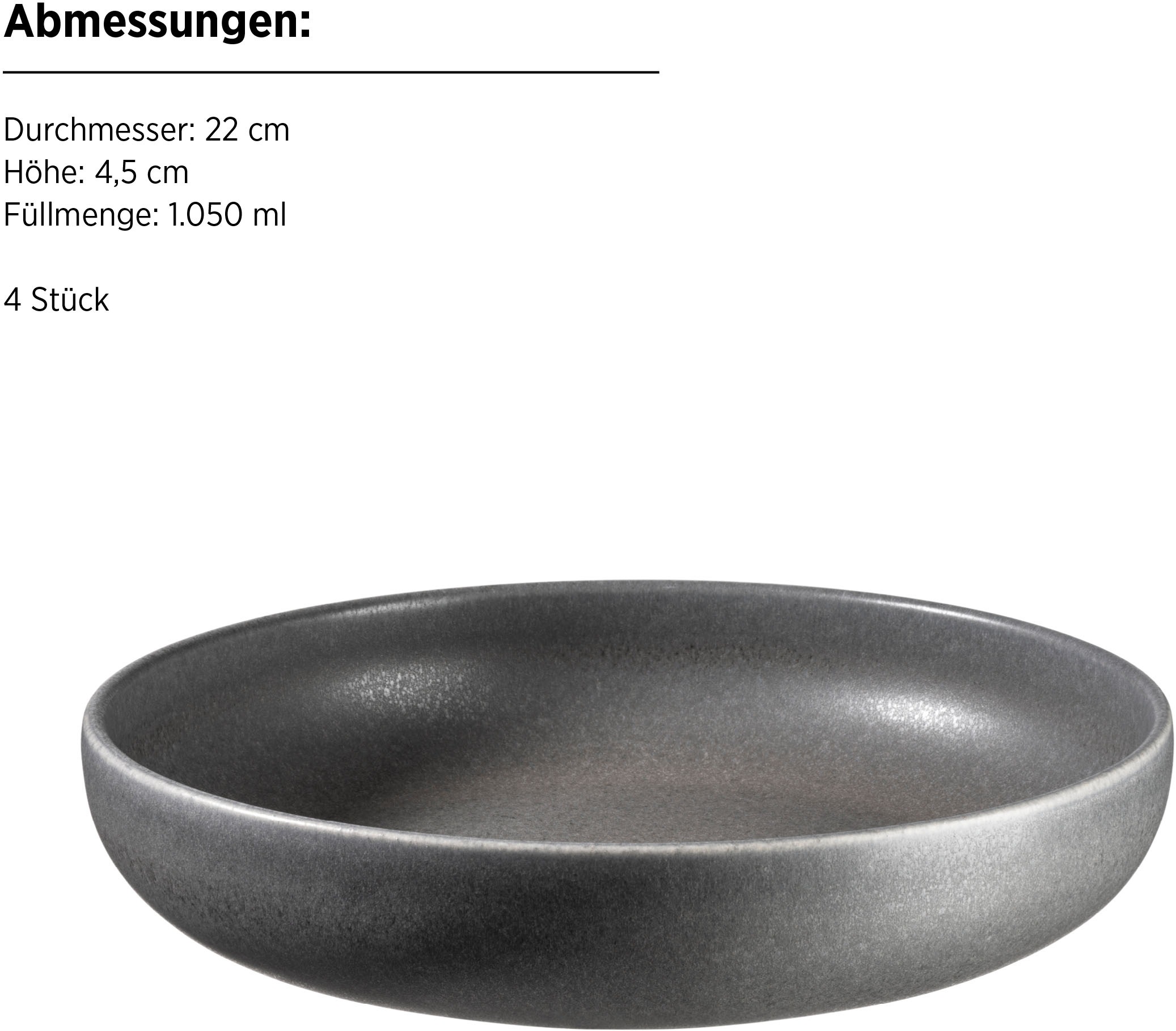 MÄSER Müslischüssel »UNICO, Schüssel Set, Steinzeug« 4 Stk. aus Steinzeug