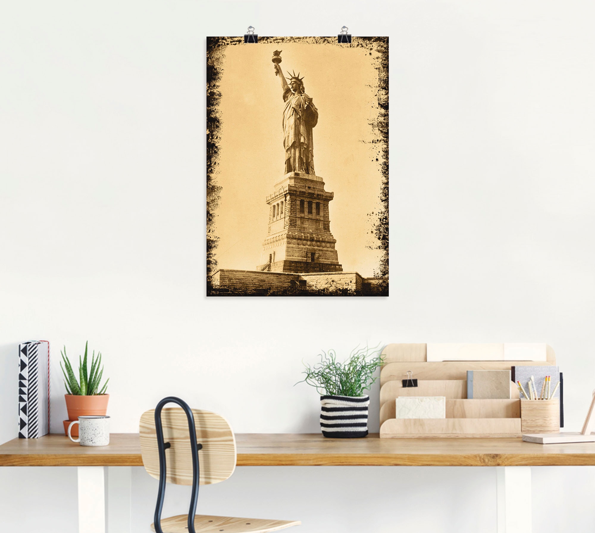 Artland Wandbild »Freiheitsstatue - N.Y. City«, Gebäude, (1 St.), als Leinwandbild, Wandaufkleber oder Poster in versch. Größen