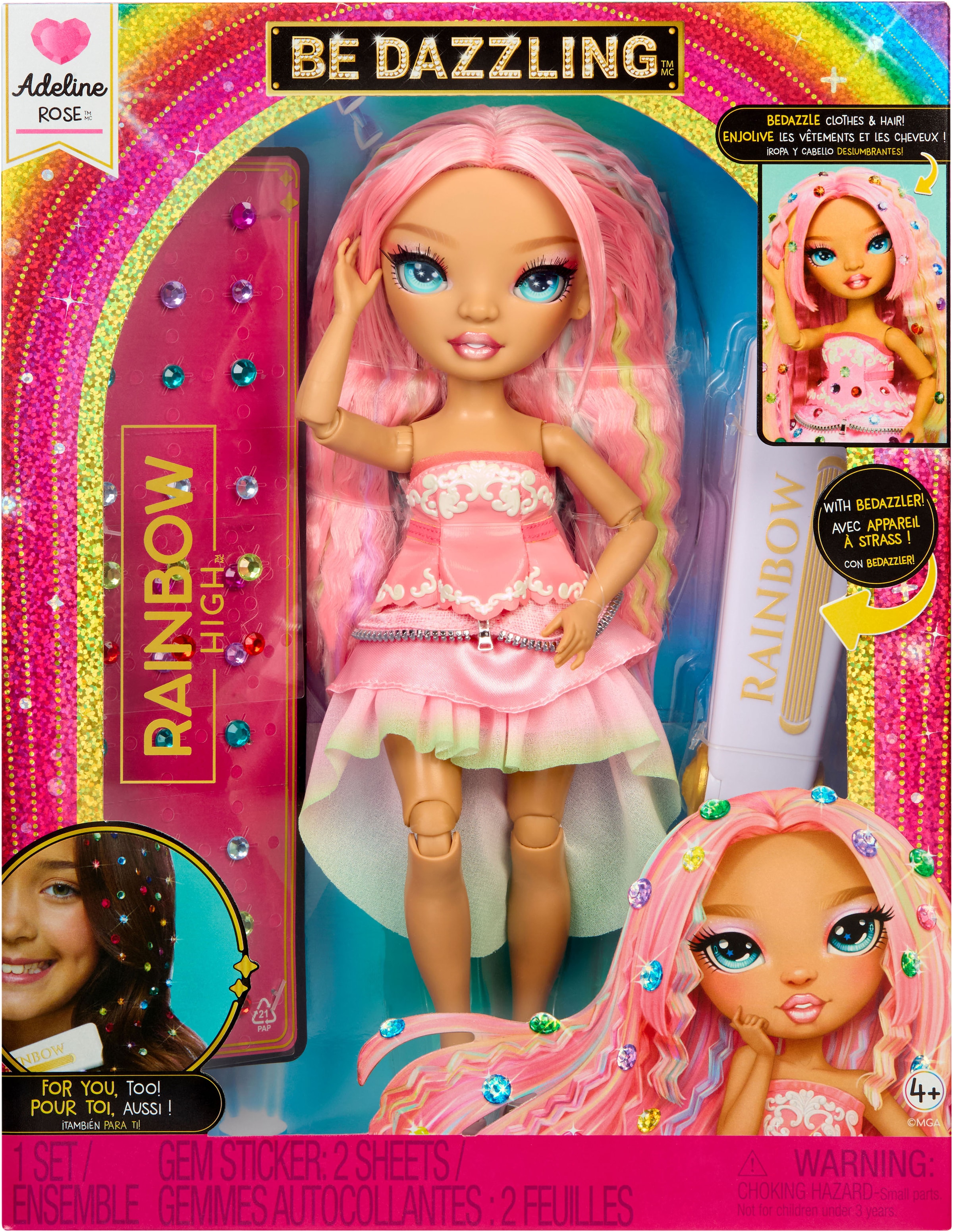 RAINBOW HIGH Anziehpuppe »Rainbow High Be Dazzling Fashion Dolls- Adeline Rose«