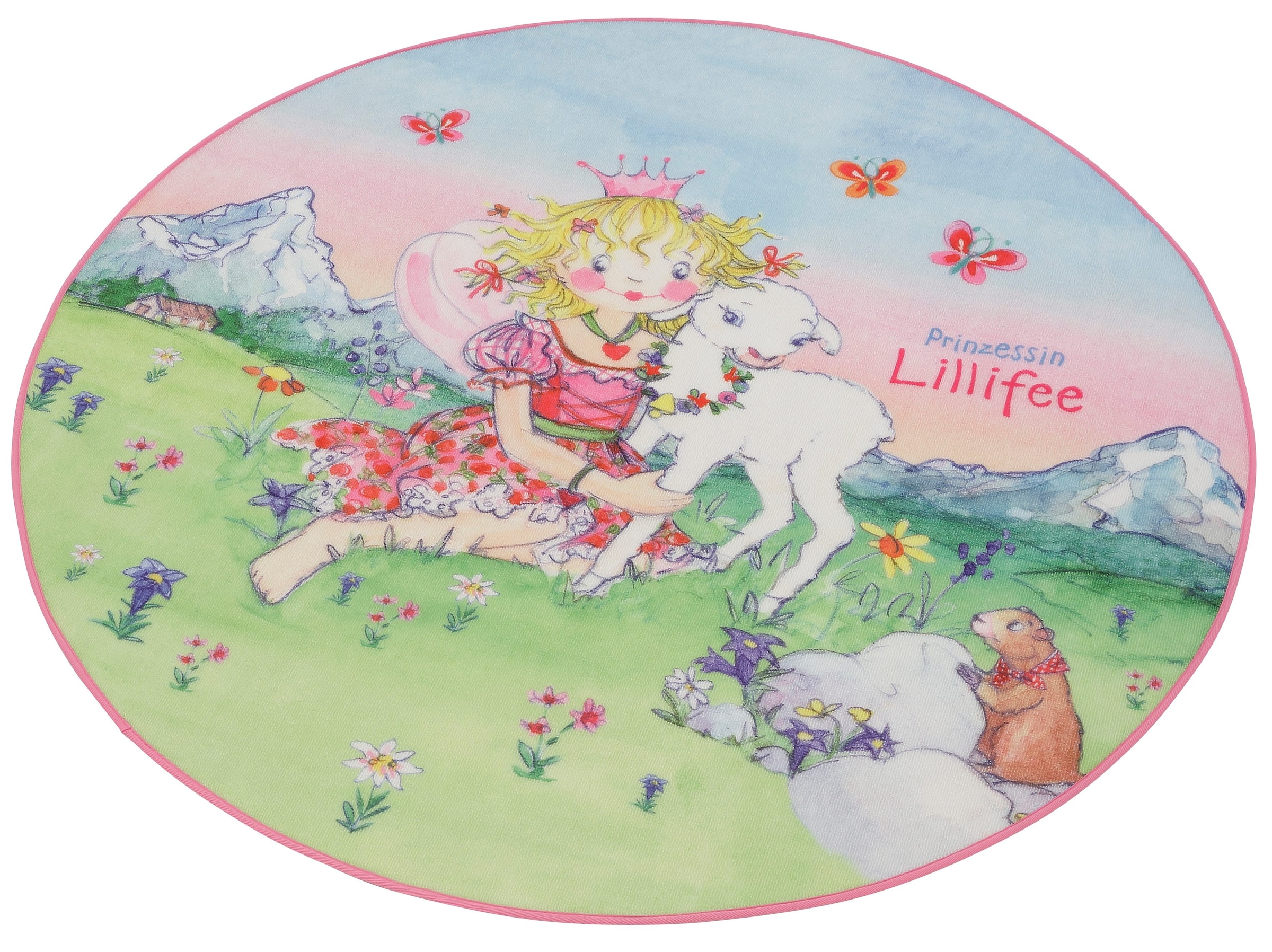 Prinzessin Lillifee Kinderteppich »LI-102«, rund, 2 mm Höhe, Druckteppich, günstig online kaufen