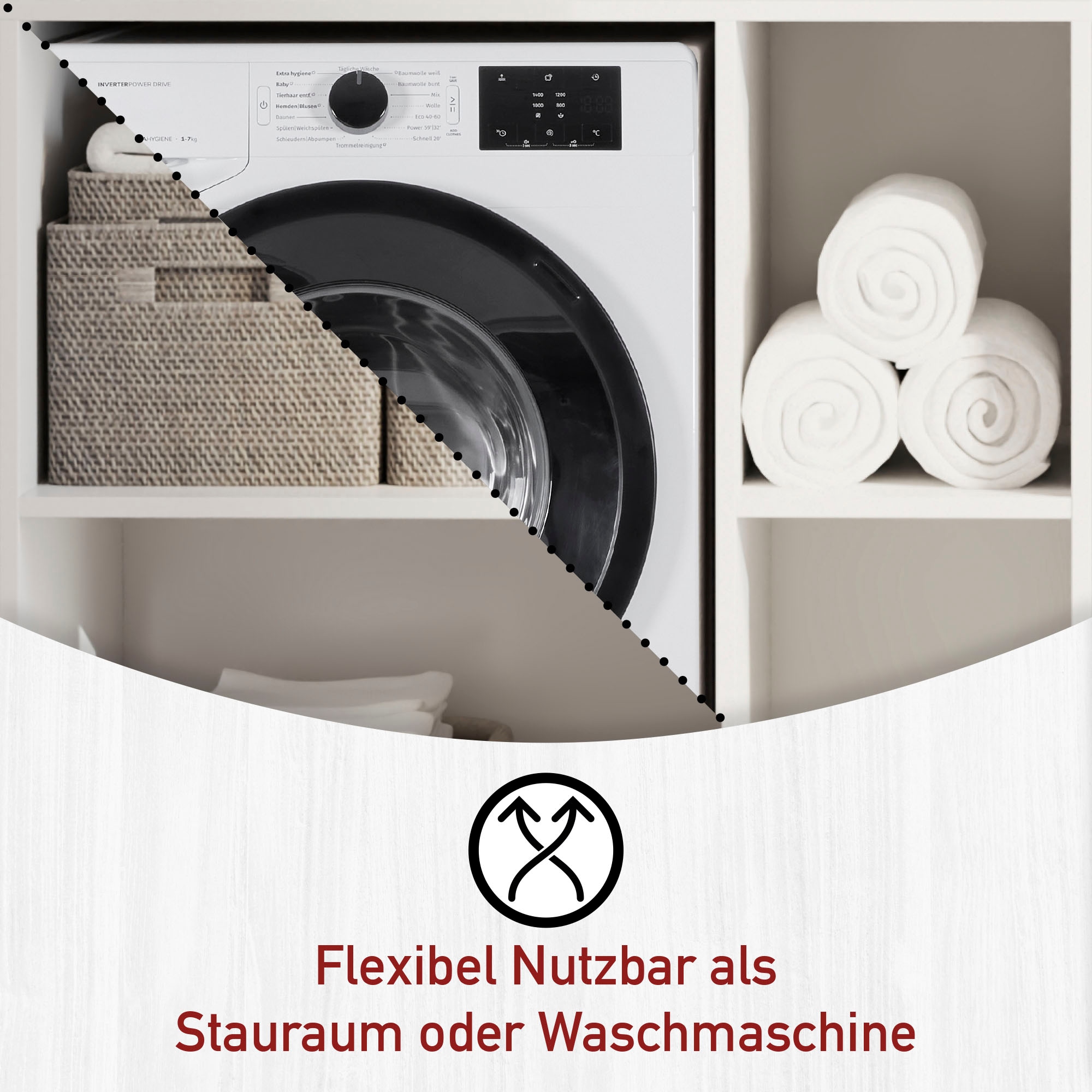 Inter Link Mehrzweckschrank-Set »Norela, Waschmaschinenumbauschrank, Geräteschrank mit Wäscheschrank« 8 Stk. tlg.