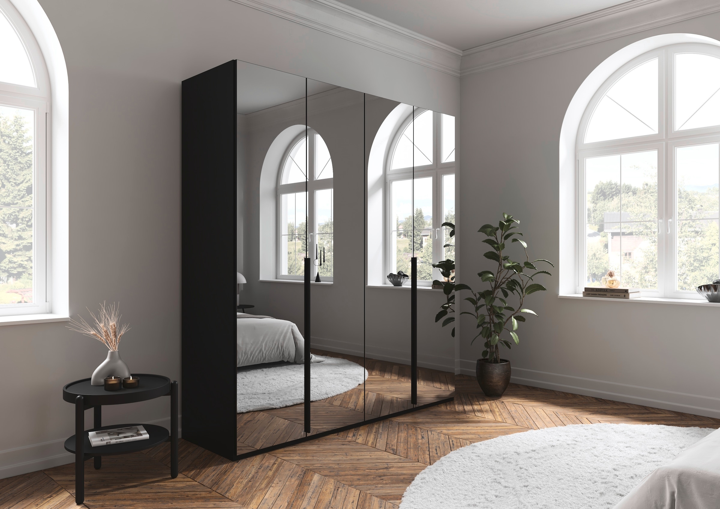 LeGer Home by Lena Gercke Kleiderschrank »Schrank Garderobe Ankleide Schlafzimmer Flur Serina«, (in 3 verschiedenen Ausstattungen BASIC/CLASSIC/PREMIUM), in 6 Breiten (101 - 401 cm) mit Front Glas oder Dekor MADE IN GERMANY