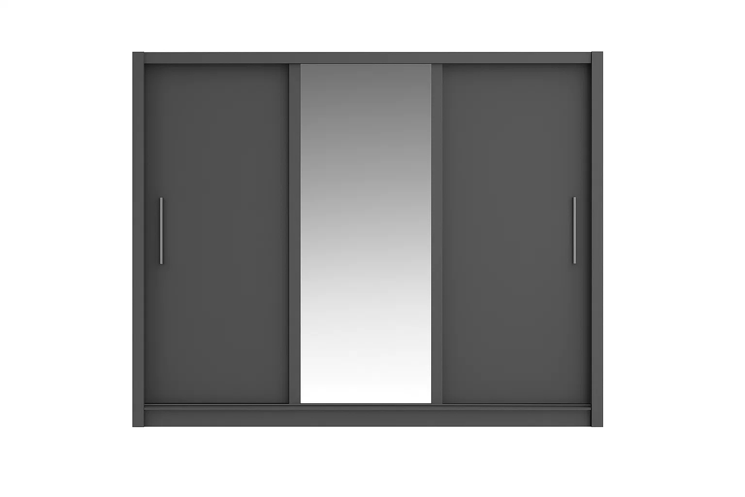 Home affaire Kleiderschrank »BELAVIEN Schwebetüren mit 15 Fächer, Kleiderstange und Spiegel« Garderobe mit 3 Schwebetüren und Spiegel, Maße B/T/H: 247,8/61,6/215