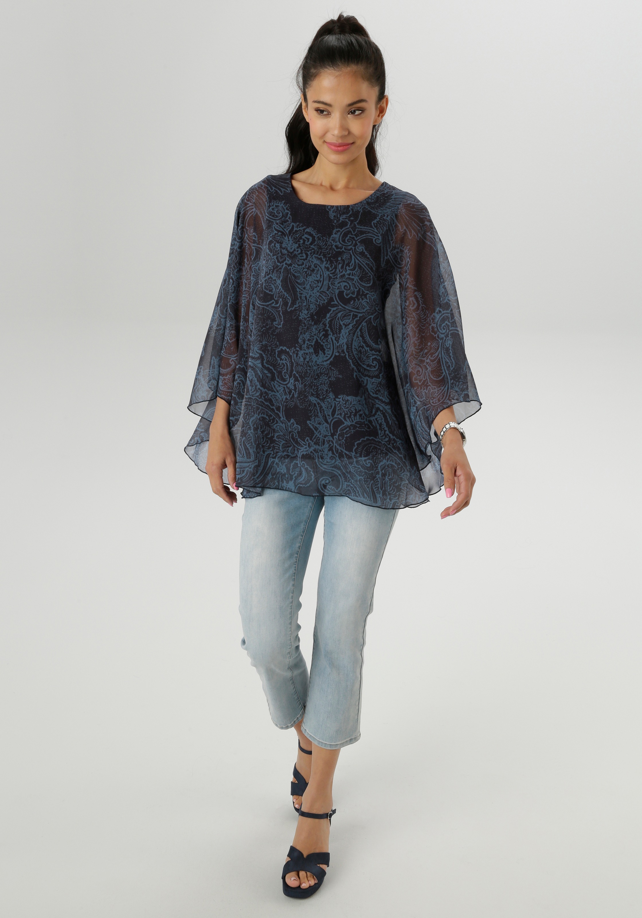 Aniston SELECTED Chiffonbluse, im modischen Lagenlook - NEUE KOLLEKTION