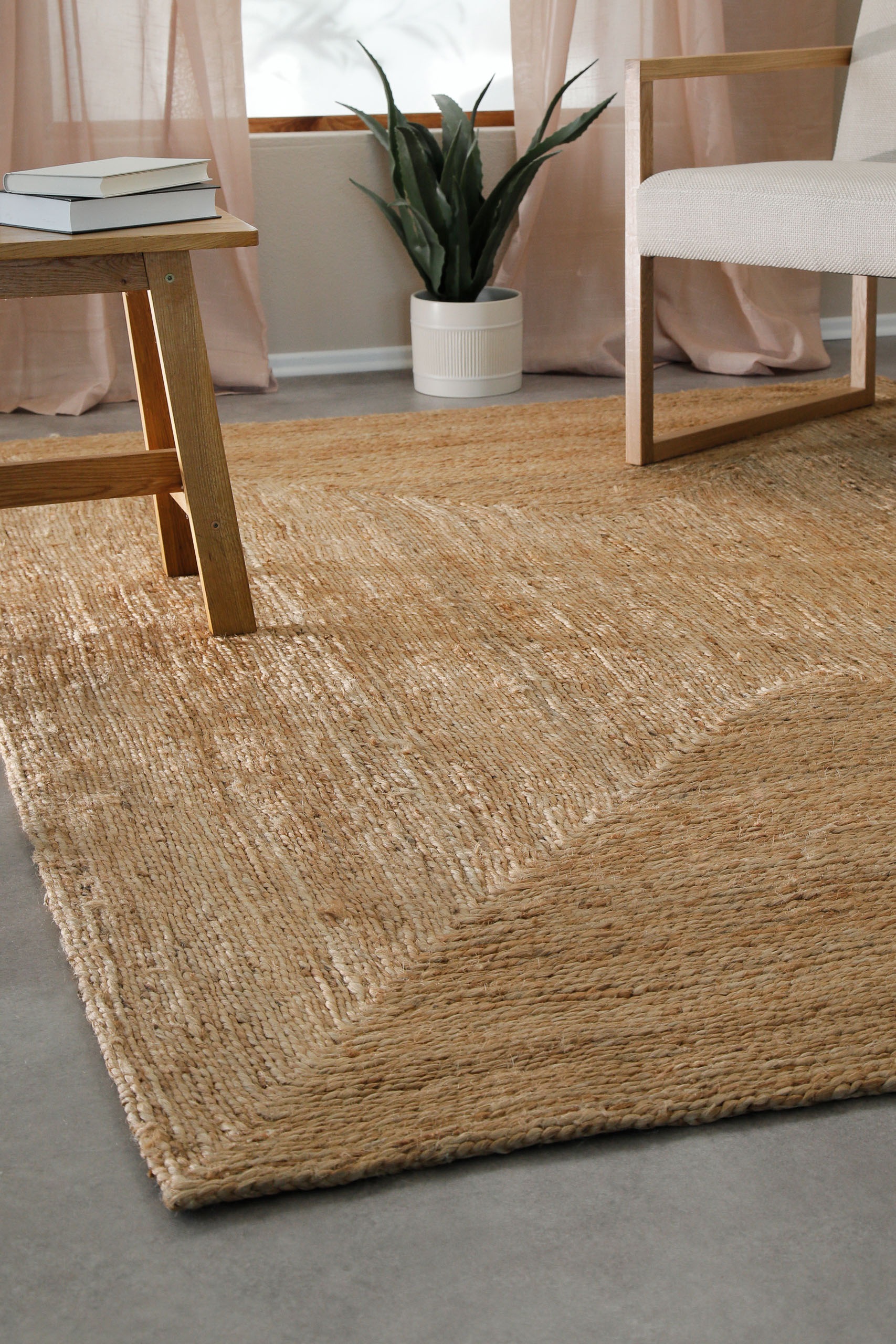 Green Looop Teppich »Collins«, rechteckig, 12 mm Höhe, handgewebt, robust, strapazierfähig, Jute, Natur, Wohnzimmer
