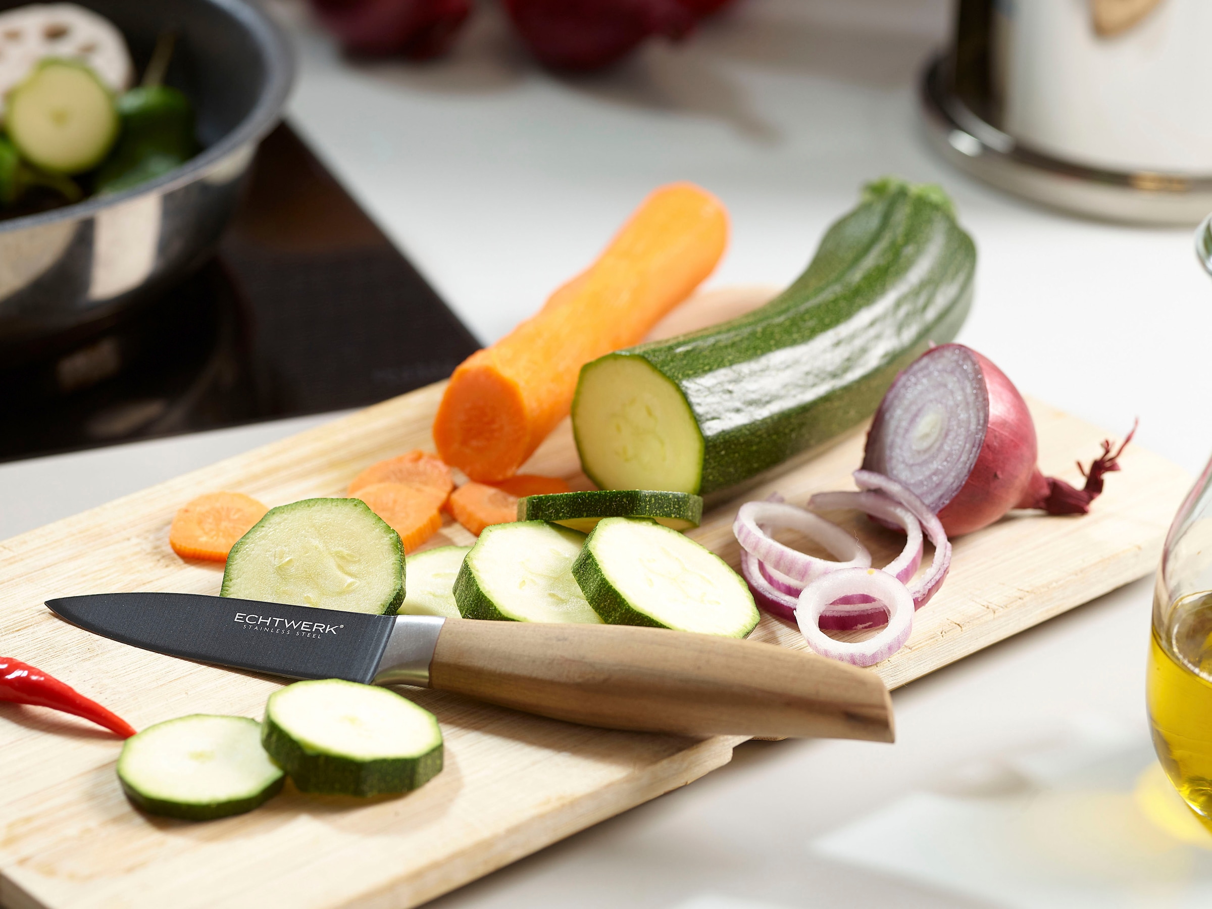 ECHTWERK Schälmesser »Classic« aus hochwertigem Stahl, Obst- & Gemüsemmeser mit Holzgriff, 8,8 cm