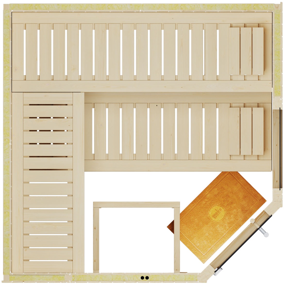 weka Sauna »Element-Ecksauna VARBERG 3« vorgefertigte Elemente, moderne Ganzglastür, bodenl. Fensterelement