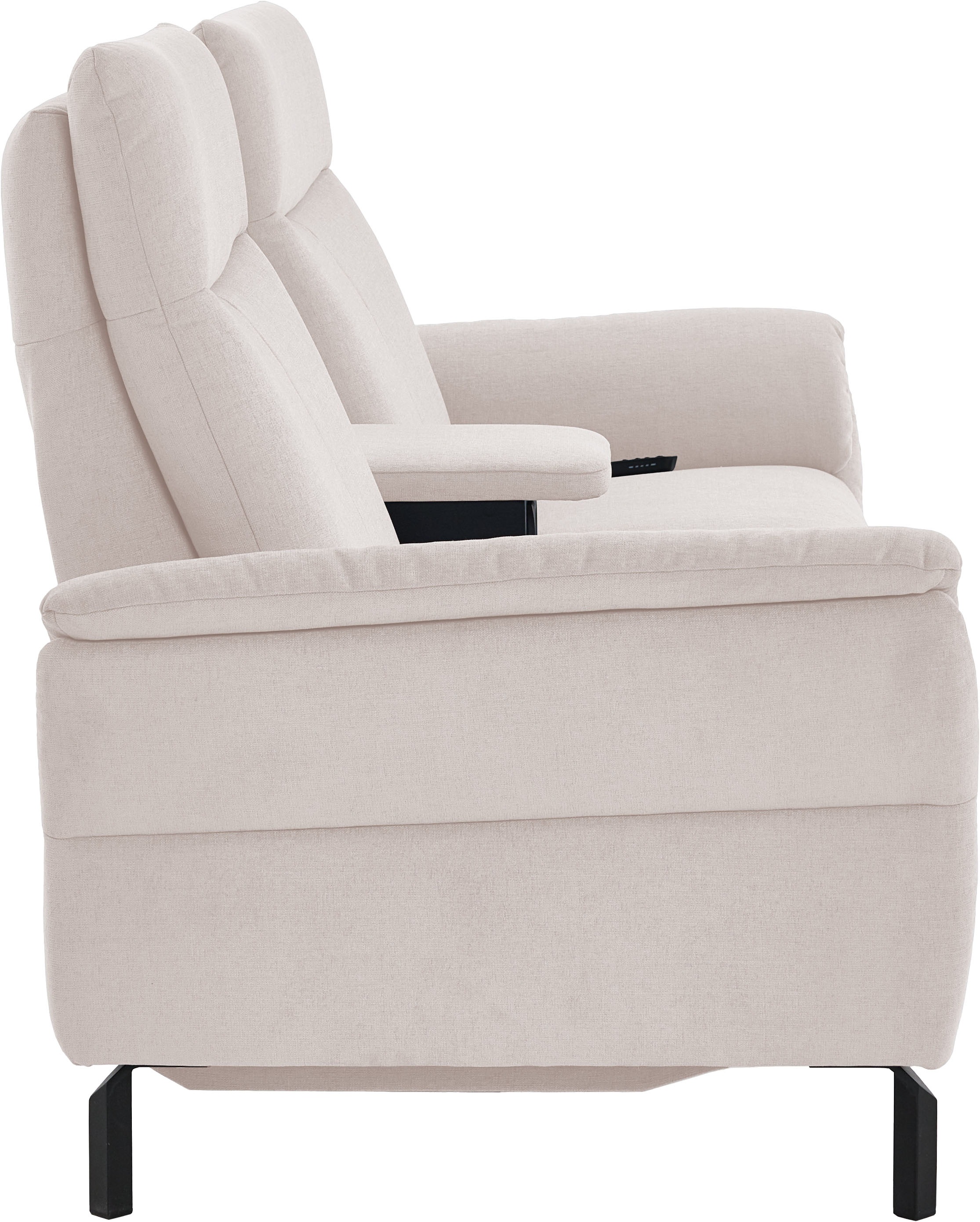 Home affaire 2-Sitzer »Sisto, inklusive 2x Relaxfunktion motorisch mit Herz-Waage-Beschlag« Zwischenelement mit Tisch, Steckdose & USB-Ladestation