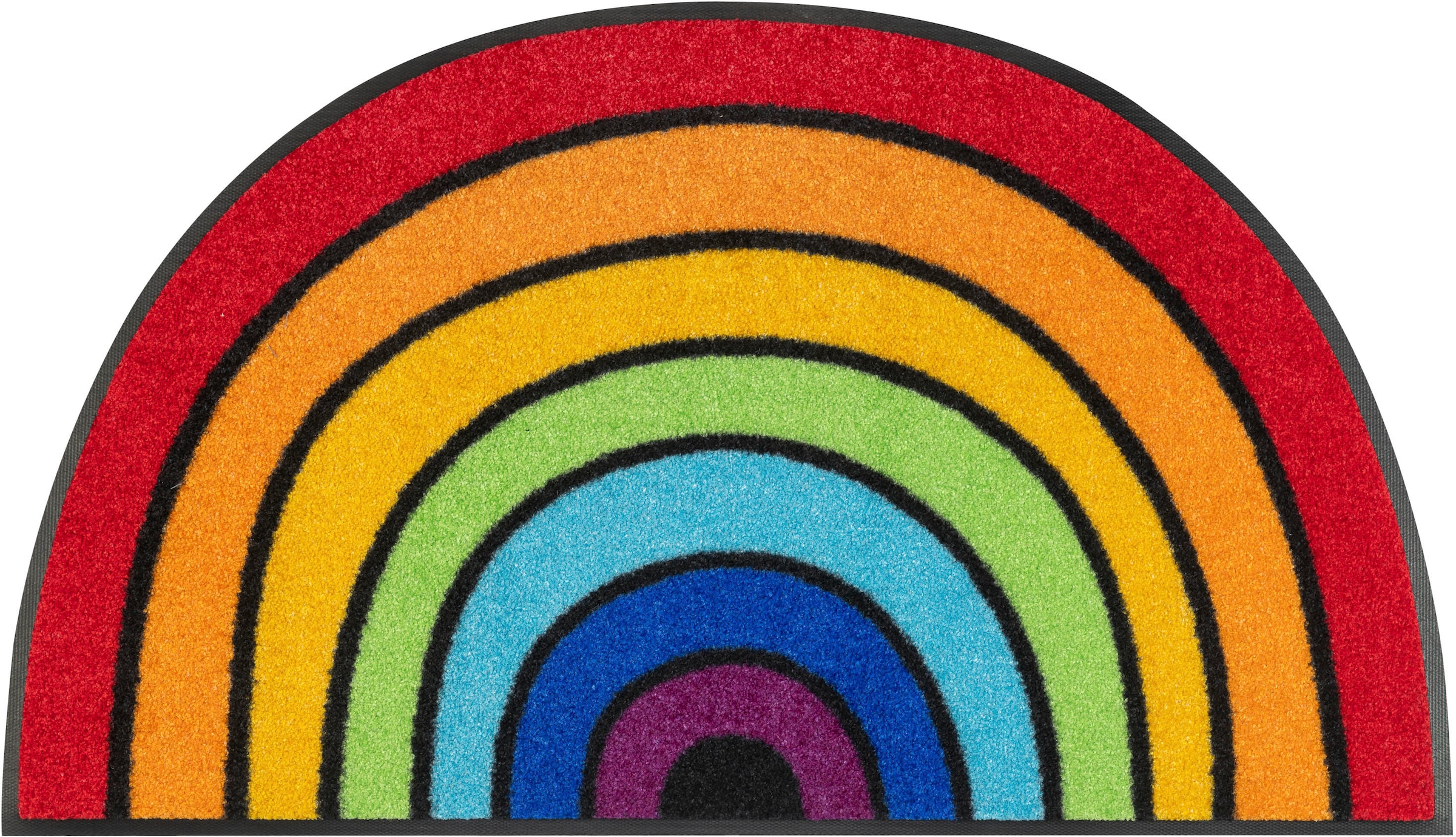 Fußmatte »Round Rainbow«, halbrund, Schmutzfangmatte, Motiv Regenbogen, In- und...