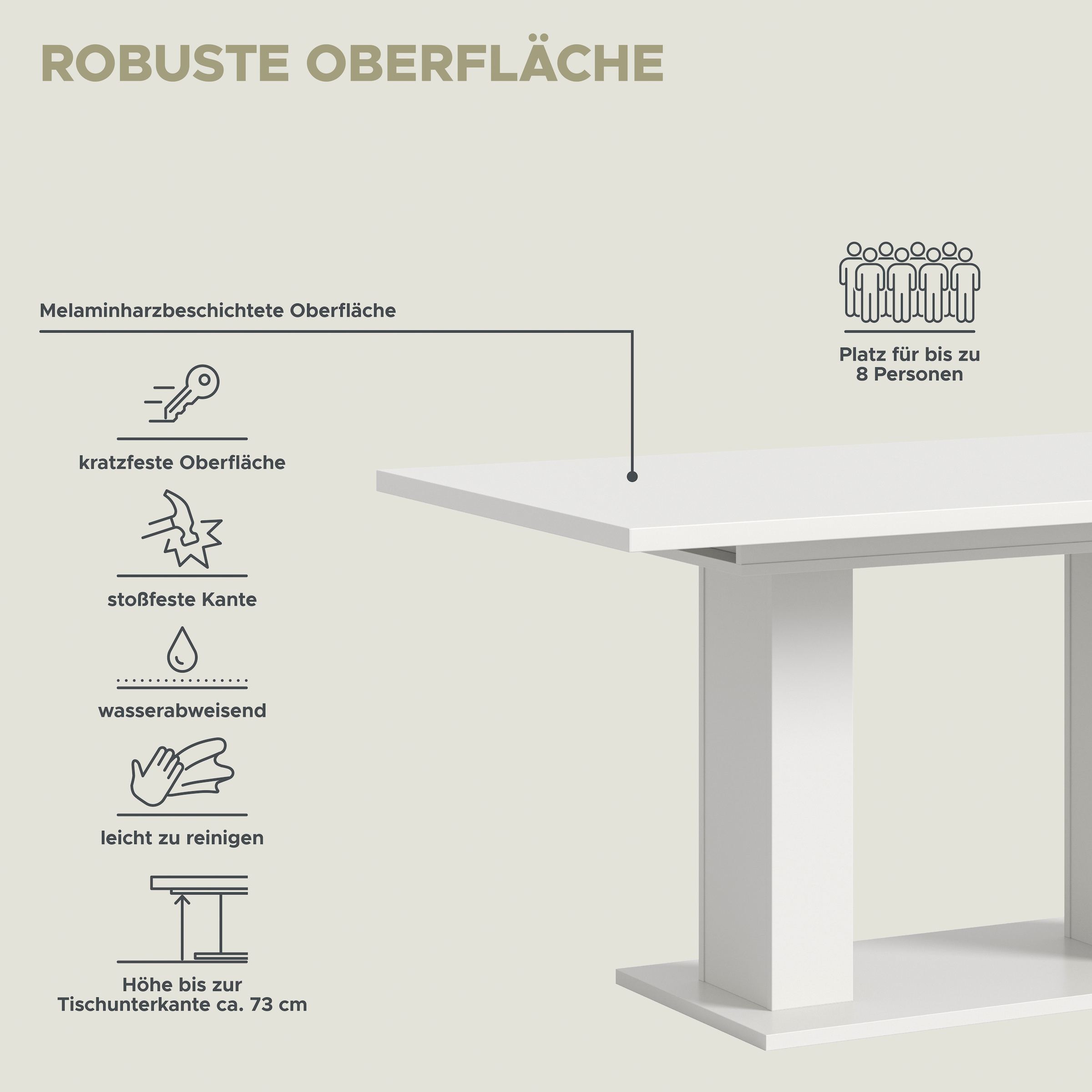 INOSIGN Esstisch »Motus, ausziehbar 150 -190 cm, inklusive 40 cm Einlegeplatte«, (Set, 1 St.), Doppelsäulengestell mit Bodenplatte, Tisch, Esstisch, Küche