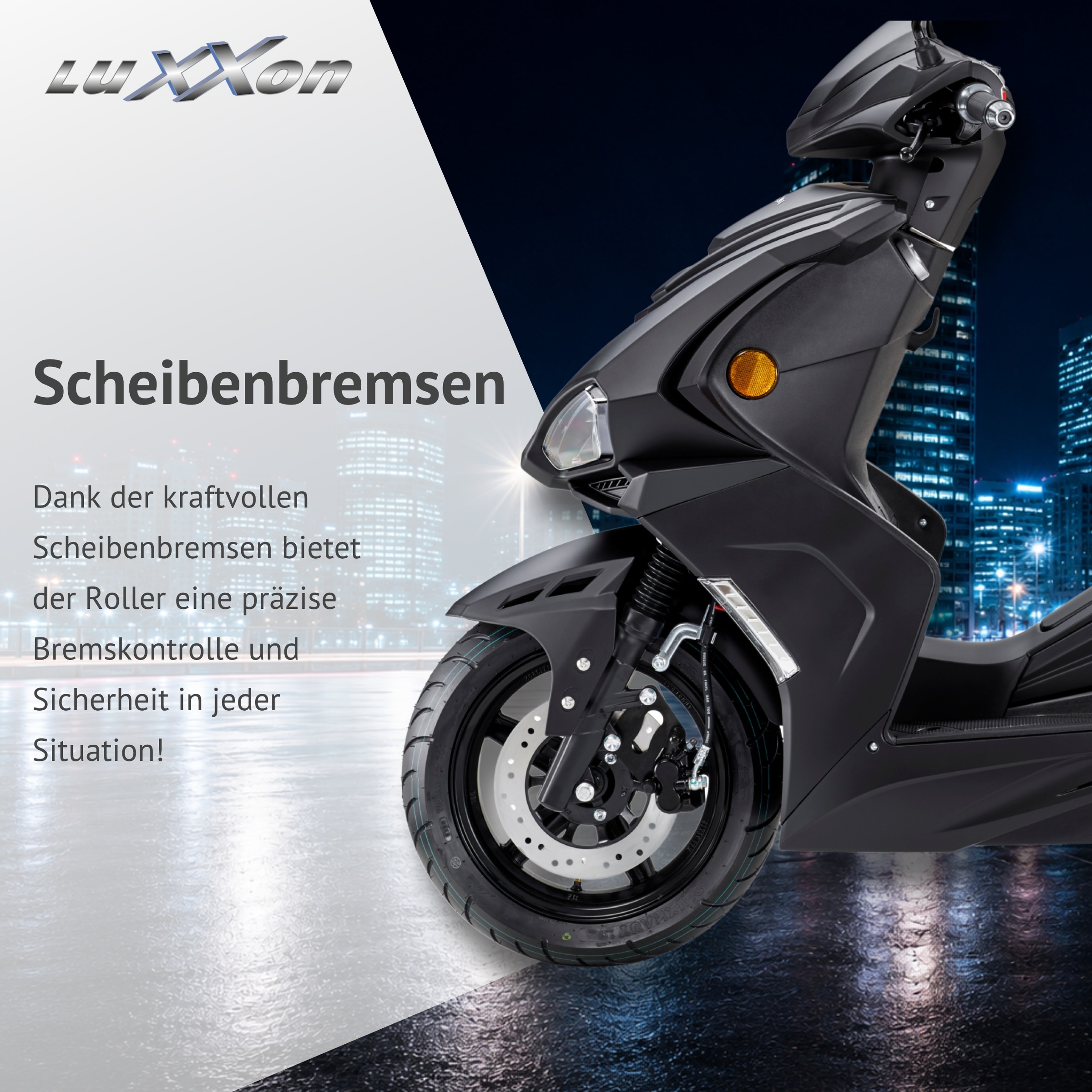 Luxxon E-Motorroller »LuXXon F18e (45km/h)« Elektroroller mit Straßenzulassung, LED-Paket