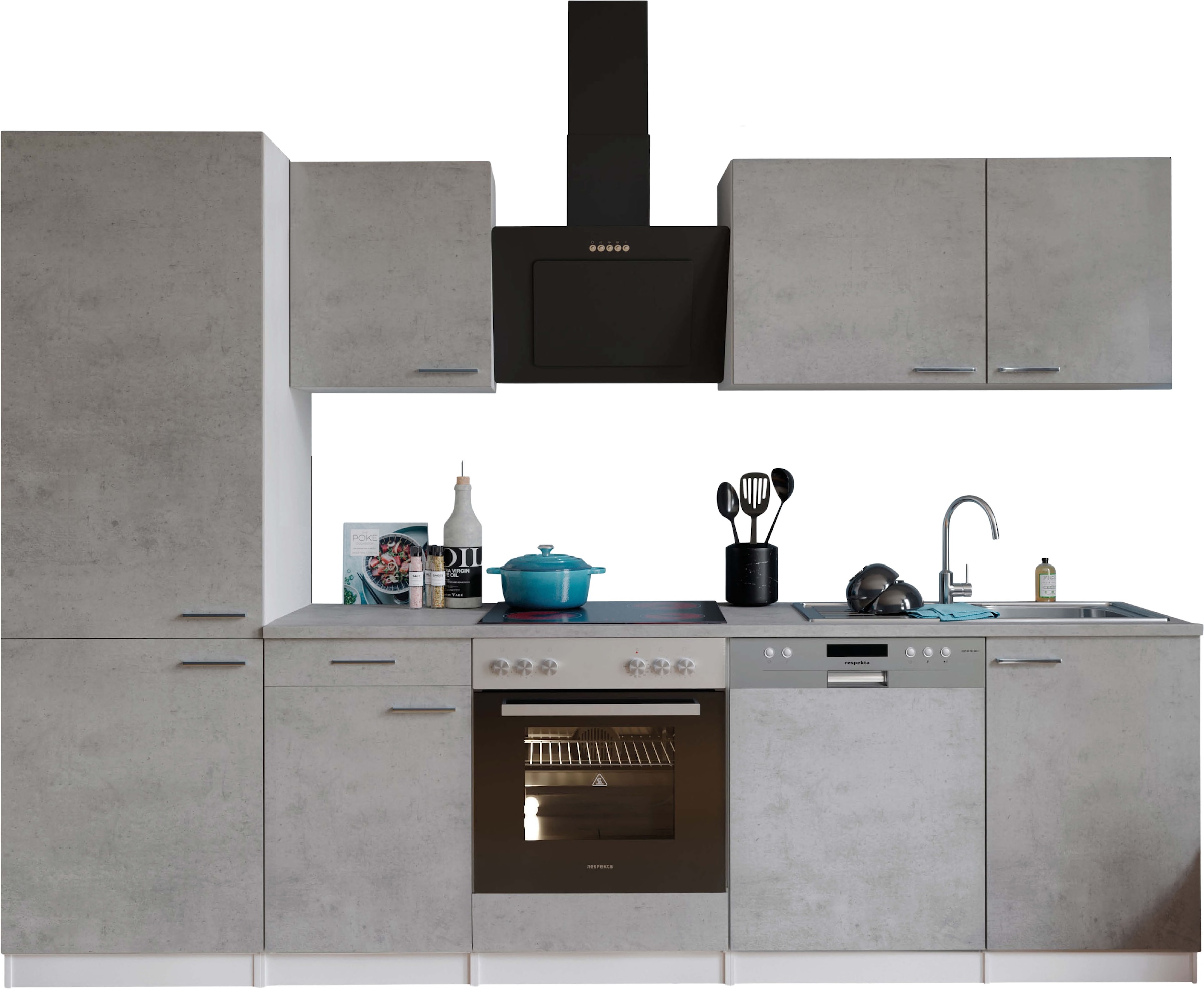 RESPEKTA Küchenzeile »Malia«, Breite 280 cm, 85 cm Arbeitshöhe günstig online kaufen