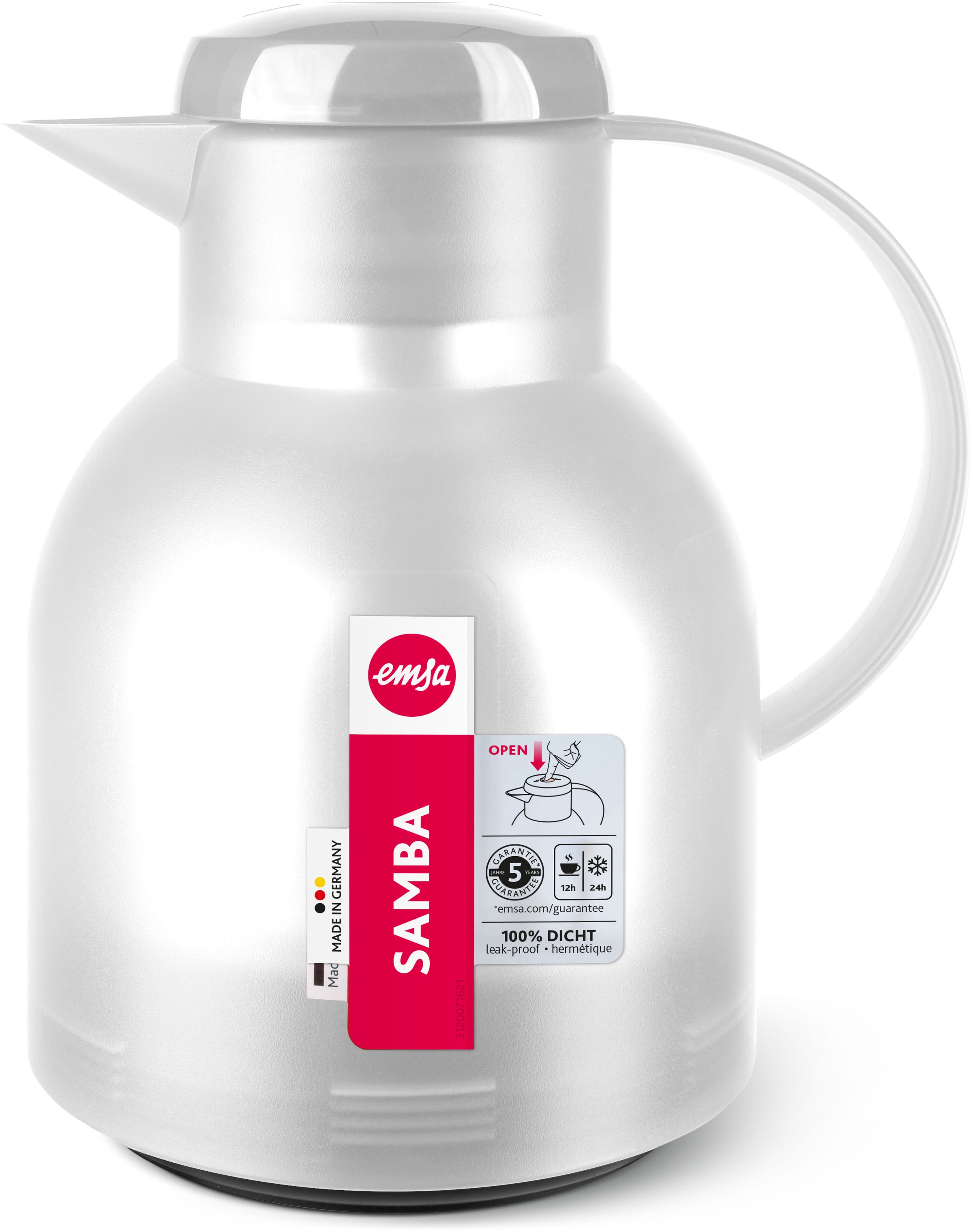 Emsa Isolierkanne »Samba«, 1 l, zeitloses Design, einfacher Knopfdruck, 24h günstig online kaufen