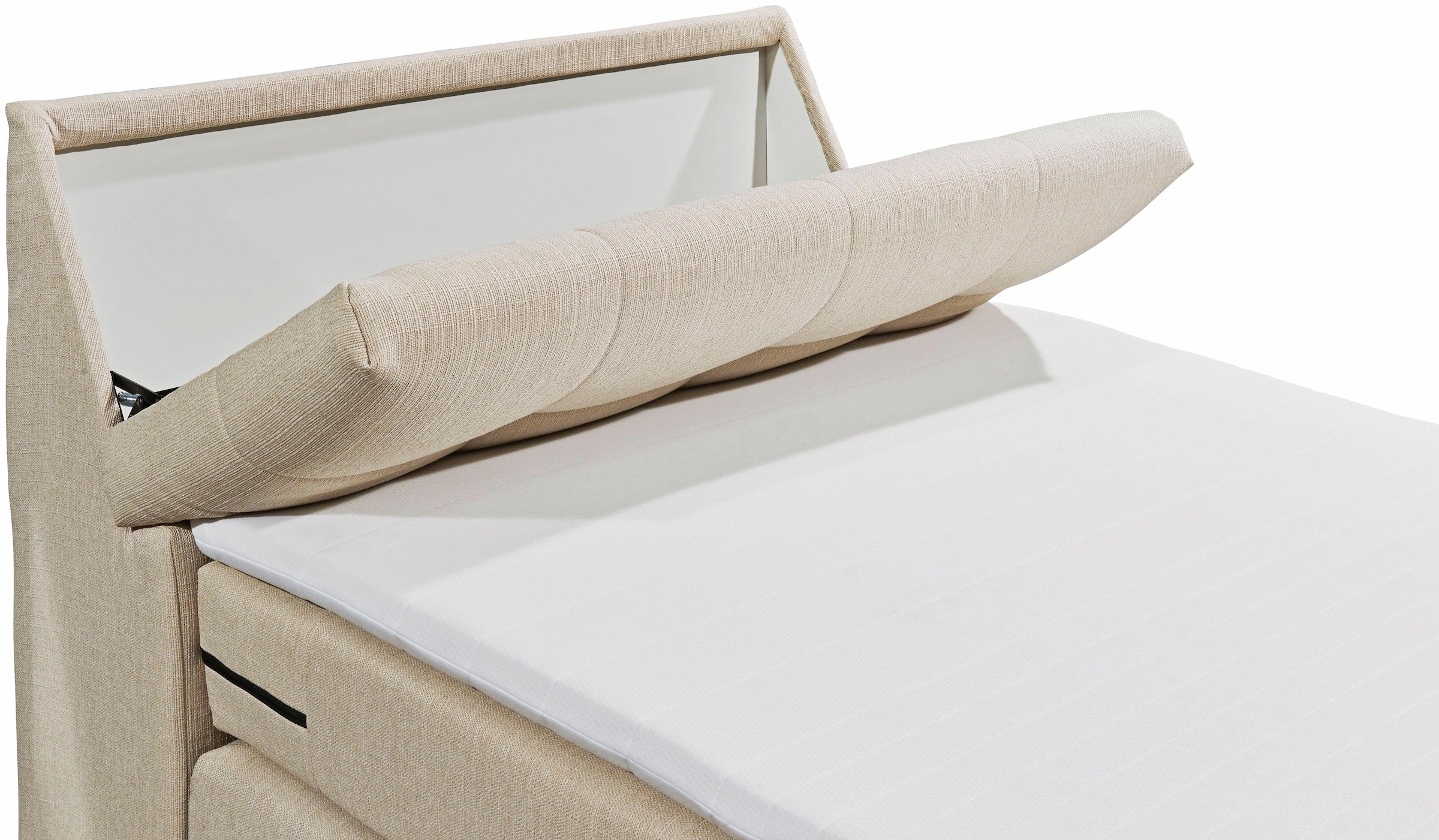 ED EXCITING DESIGN Boxspringbett »Carpino«, inkl. Motor, Stauraum im Kopfteil und Topper