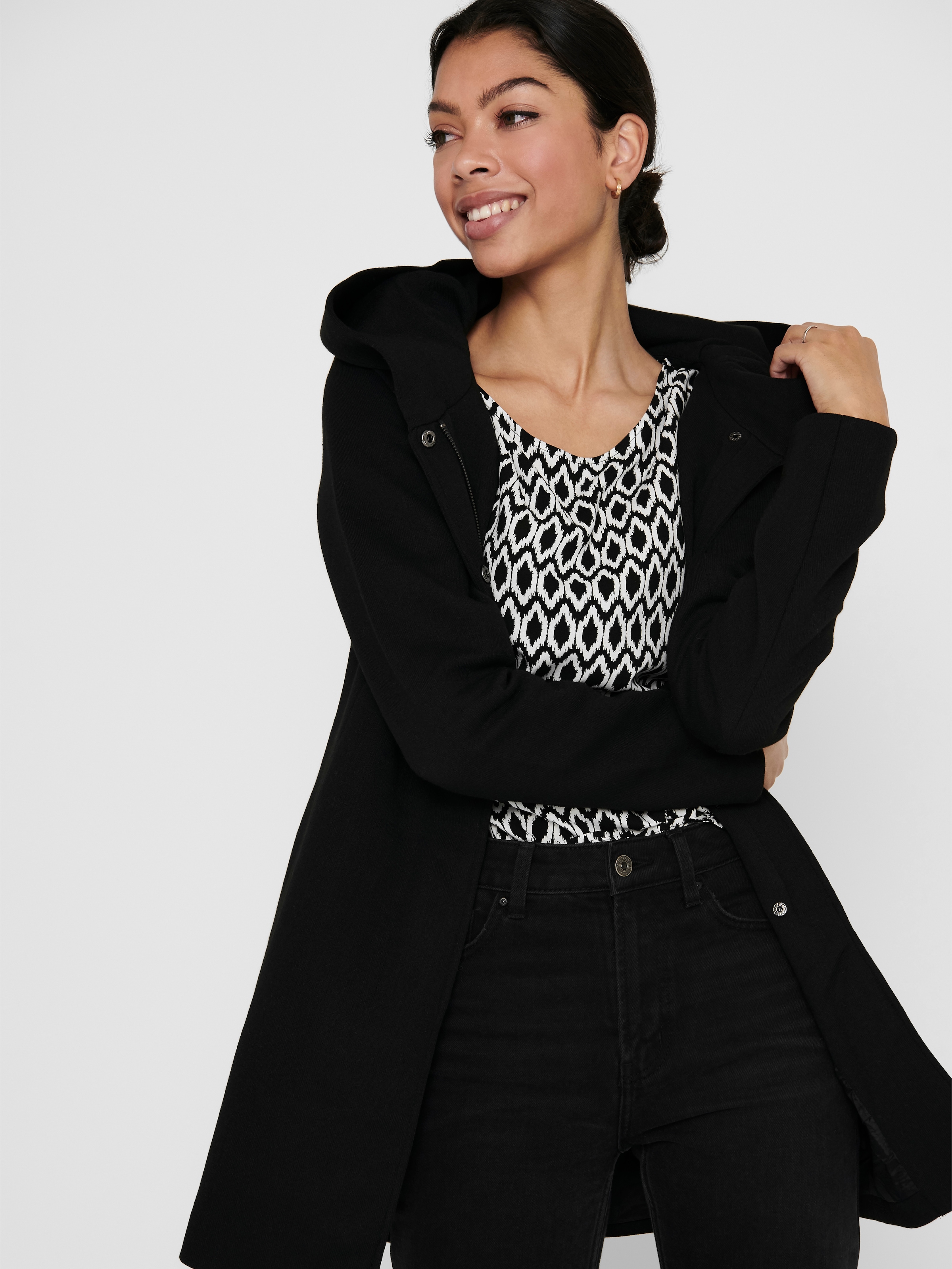 ONLY Kurzmantel »ONLSEDONA LIGHT COAT OTW NOOS« verdeckte Knopfleiste und Reißverschluss