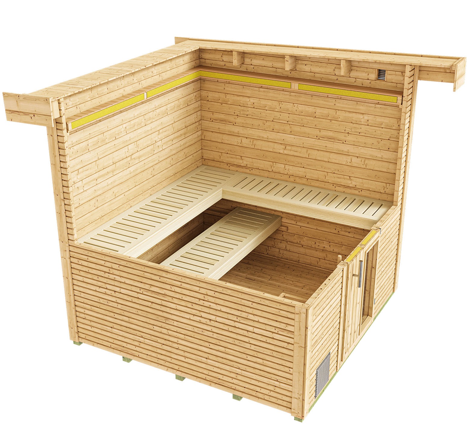 weka Saunahaus »Design-Saunahaus KUOPIO 1« Blockbohlen, modernes wekaLine-Profil