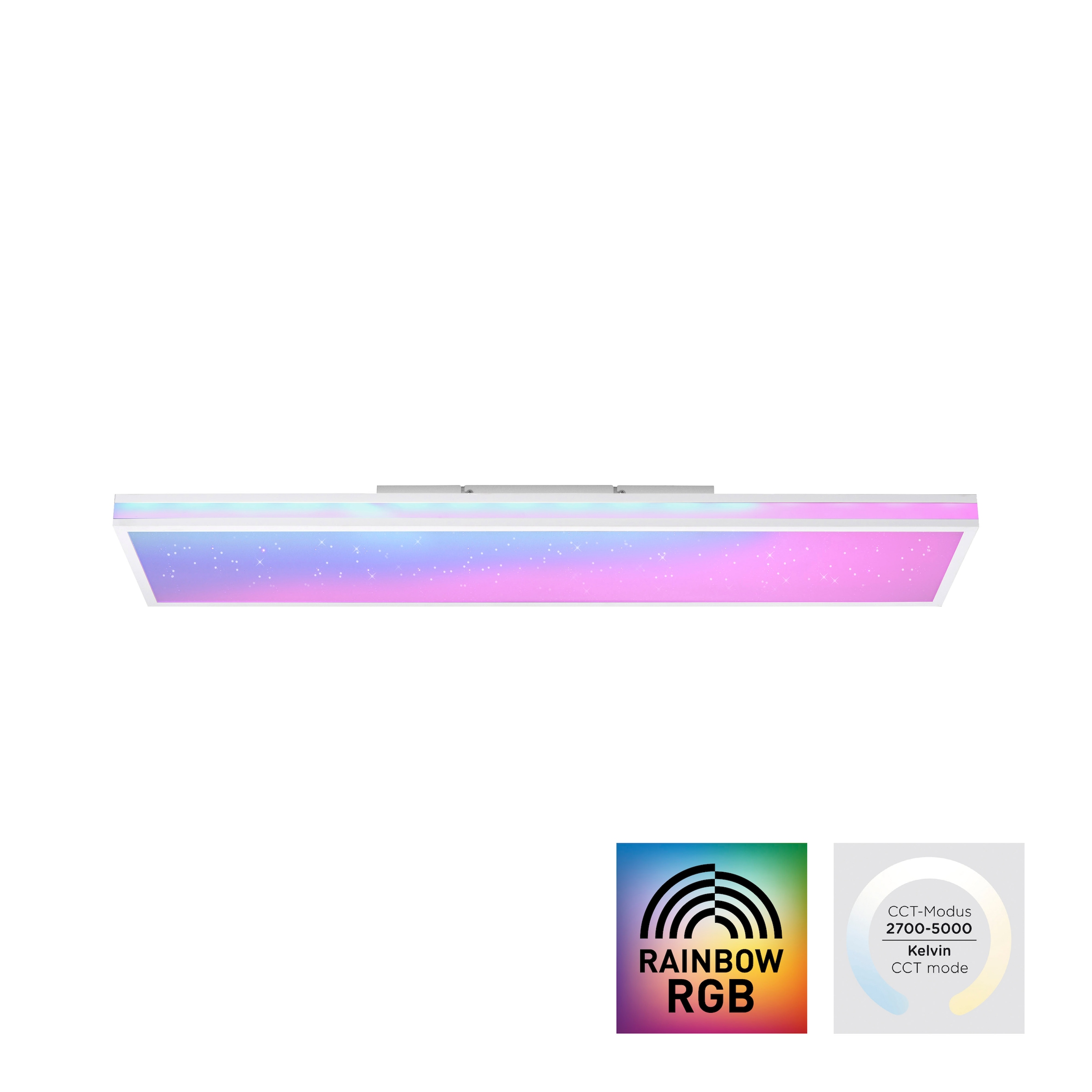 JUST LIGHT Deckenleuchte »MARIO«, 1 flammig, Leuchtmittel LED-Board | LED fest integriert, LED, CCT - über Fernbedienung, RGB-Rainbow, dimmbar, Infrarot inkl.