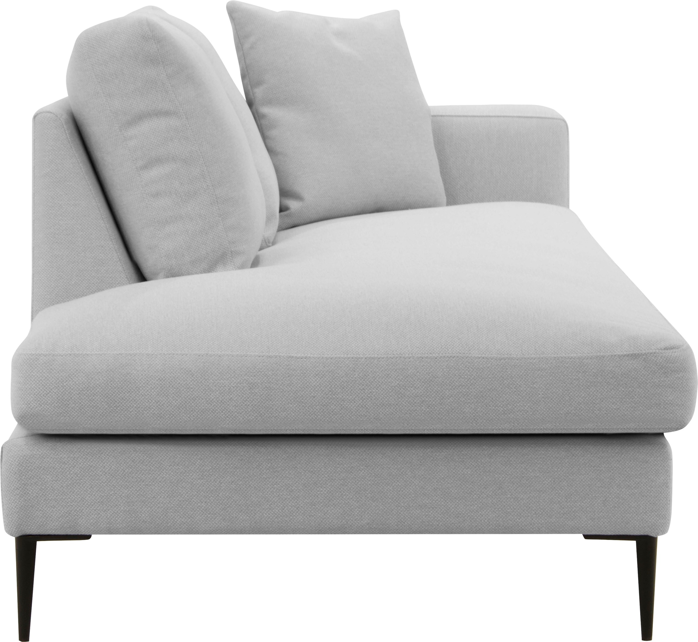 Leonique Recamiere »Cozy Chaiselongue, Maße B/T/H: 195/97/80 cm«, mit losen Kissen und Metallbeinen, Armlehne links oder rechts wählbar