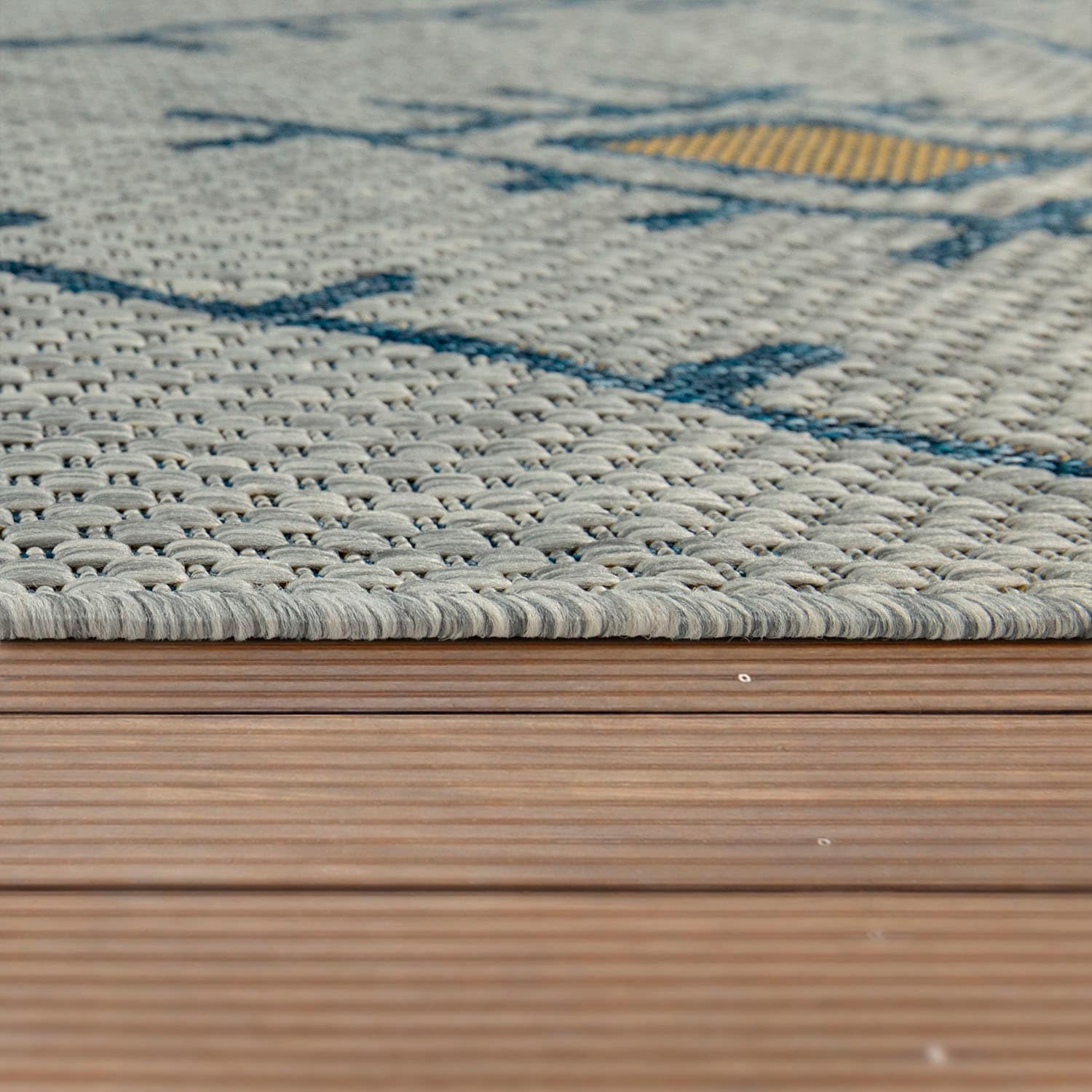 Paco Home Teppich »Kuba 124«, rechteckig, 4 mm Höhe, Flachgewebe, Rauten Design, In- und Outdoor geeignet, Wohnzimmer