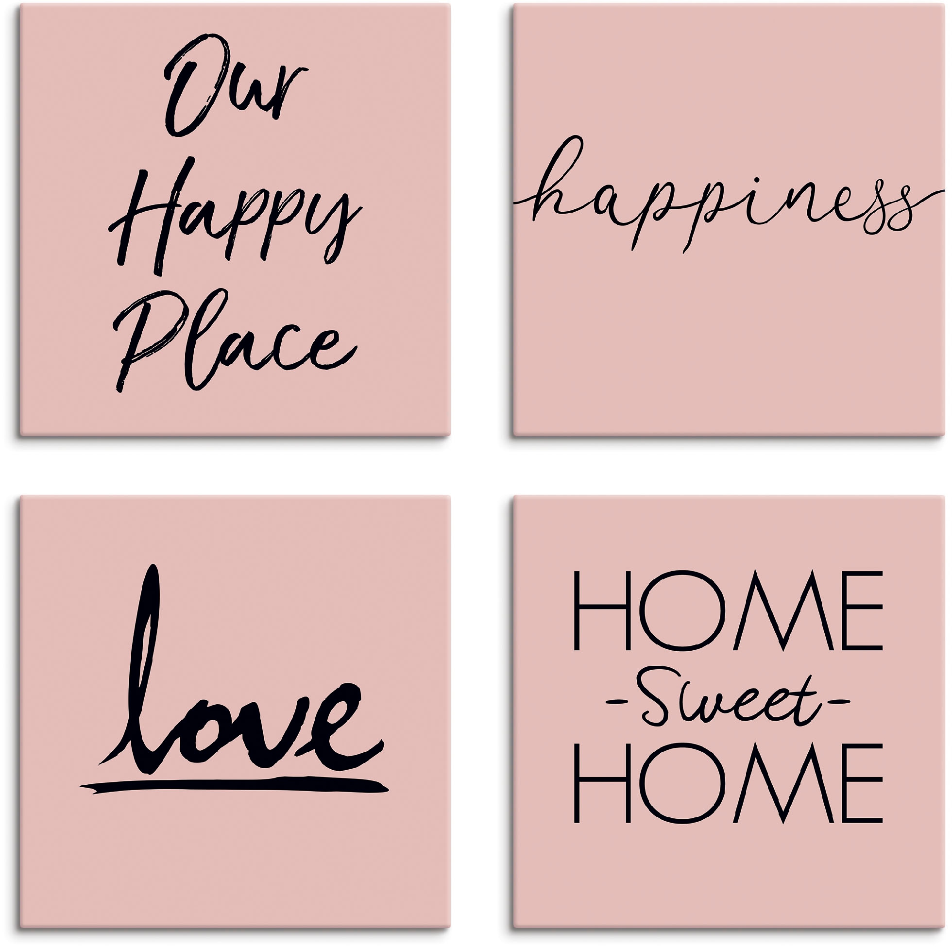 Sprüche (4 4er Home St.), Home«, verschiedene Größen sweet Leinwandbild Texte, Set, Glück Liebe kaufen & Artland »Ort online