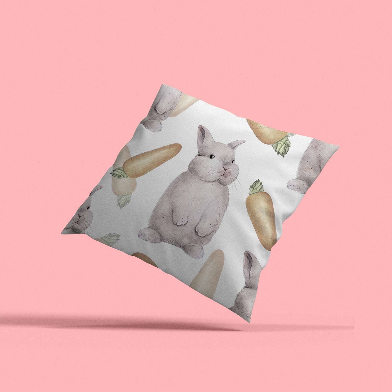 queence Dekokissen »Hase und Karotte«, Kissenhülle mit HD Premium Druck, geruchsneutral, 40x40cm