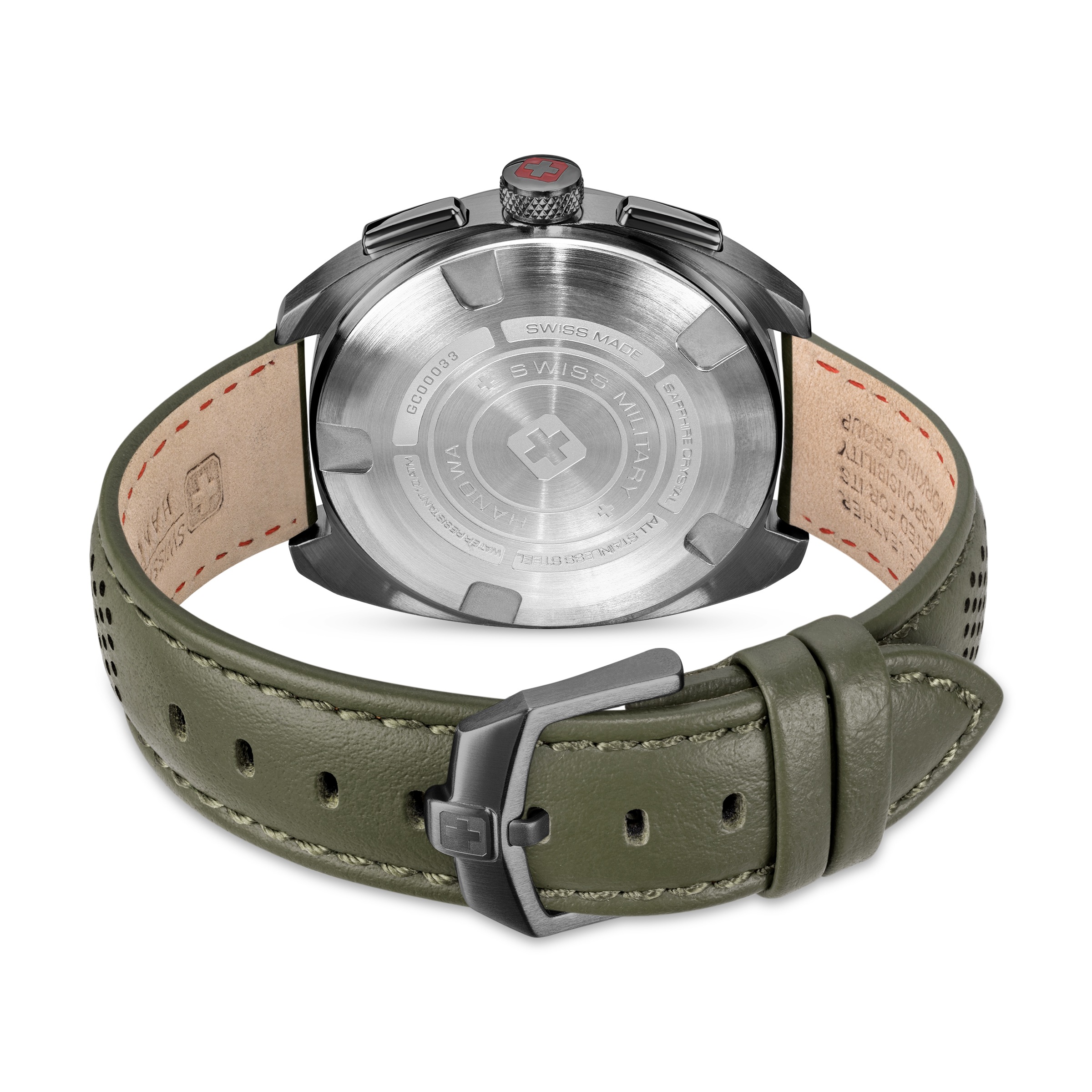 Swiss Military Hanowa Chronograph »Defender« Quarzuhr, Armbanduhr, Herrenuhr, Swiss Made, Lederarmband, analog, Tag