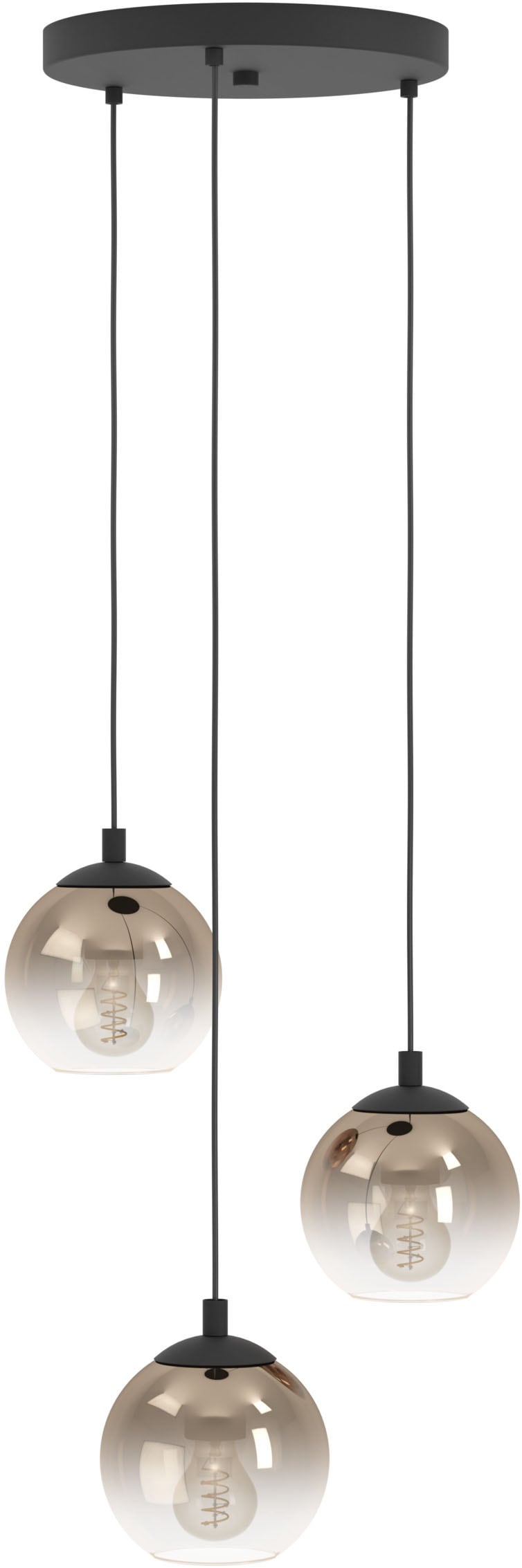 EGLO Hängeleuchte »ARISCANI 1 Pendellampe - Stahl - E27 - 3X60W - IP20« E27 1 Stk. Hängelampe, Deckenlampe, Wohnzimmer, Esszimmer, H110 x Ø42,5 cm