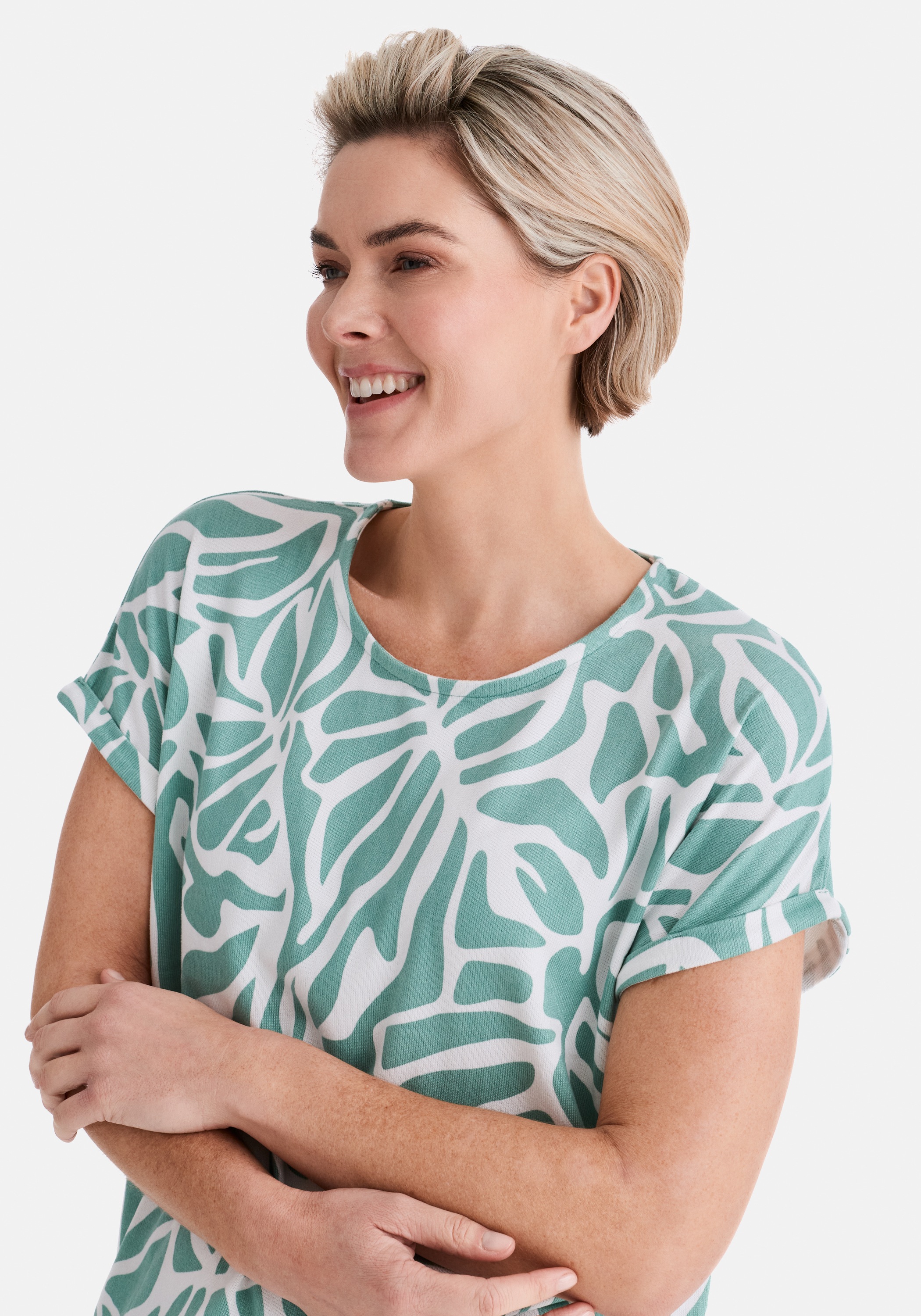 STOOKER WOMEN Kurzarmshirt »STCLEA Print T-Shirt« Regular Fit T-Shirt Spitzen- Shirt für Damen