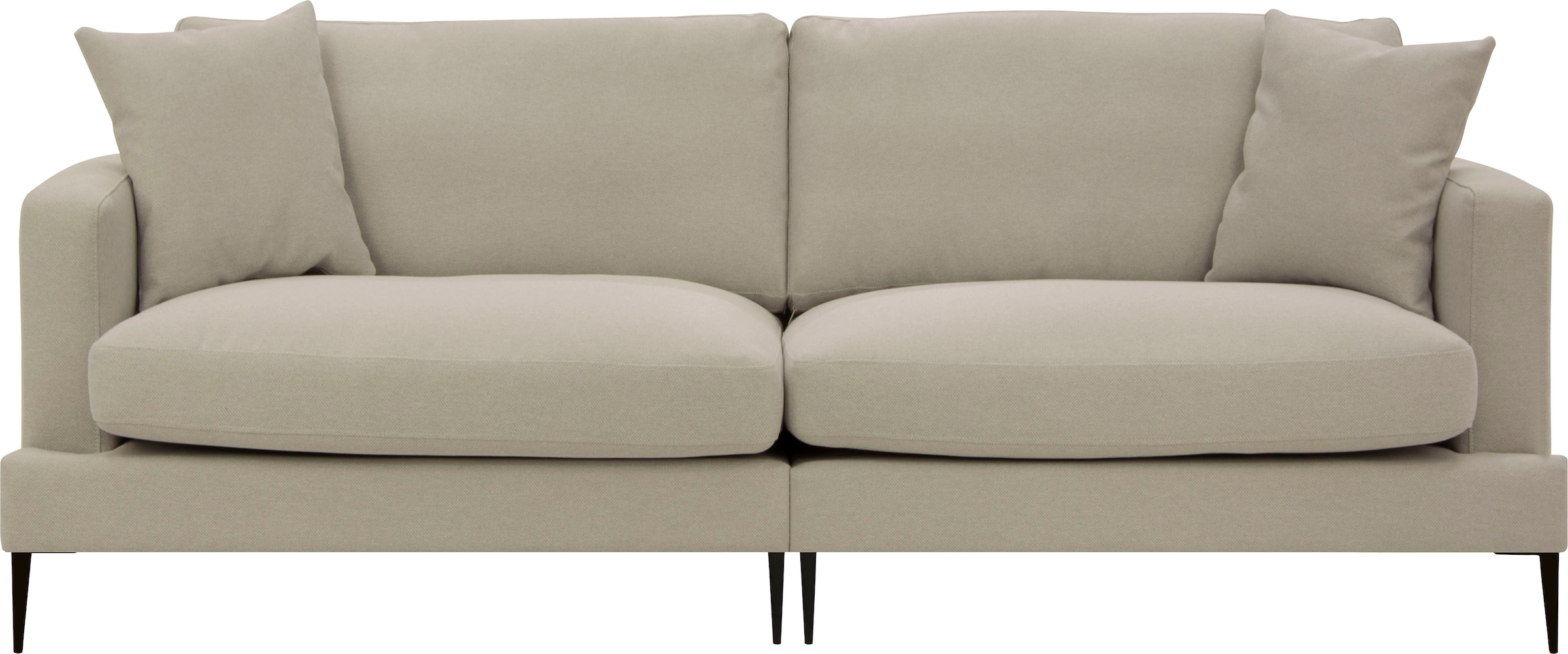 Leonique 2-Sitzer »Cozy elegantes Designsofa, Maße B/T/H: 151/97/80 cm«, mit losen Kissen und Metallbeinen