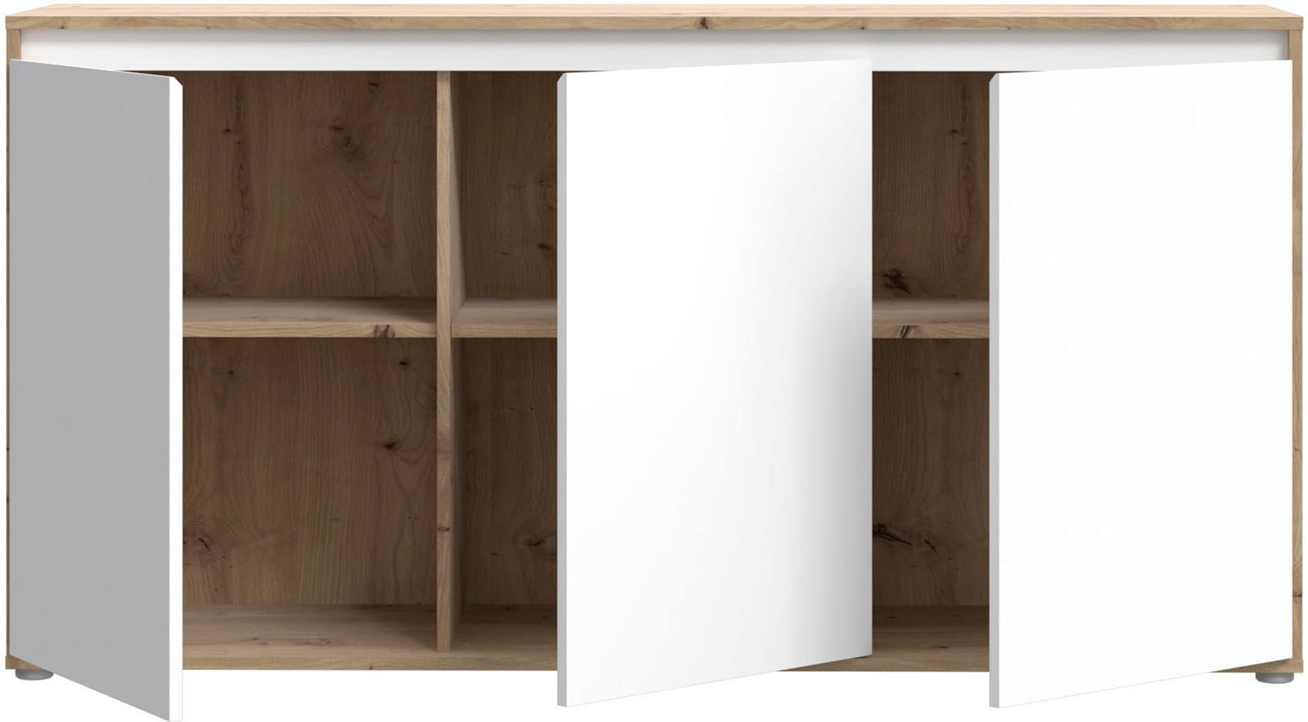 FORTE Sideboard »Kommode groß Breite ca 152 cm«, (B/H/T 152,3/78,5/42 cm), grifflose Front, viel Stauraum