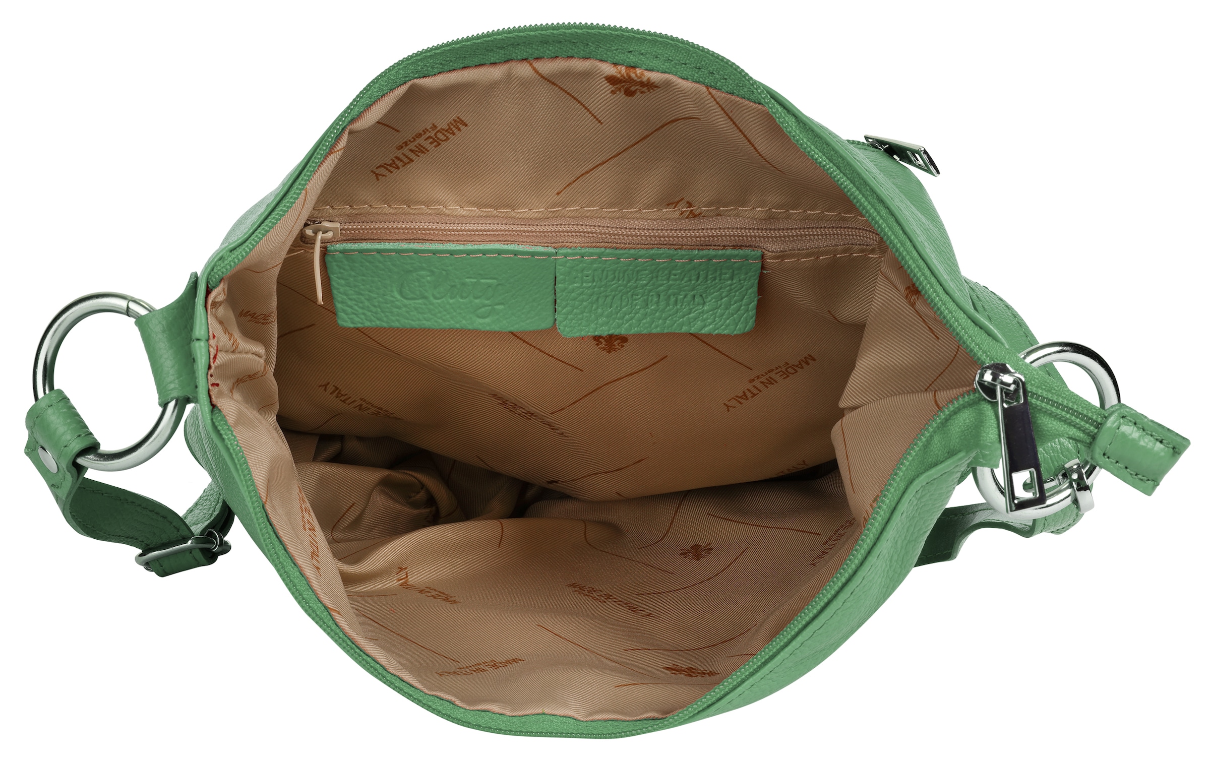 Cluty Umhängetasche, echt Leder, Made in Italy