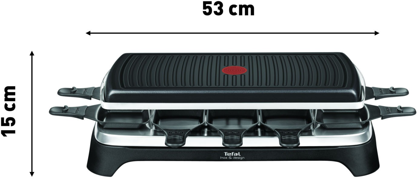 Tefal Raclette »Ambiance, inkl. Tischgrill-Funktion, abnehmbares Kabel«, 10 St. Raclettepfännchen, 1350 W, spülmaschinengeeignete Platte, RE4588