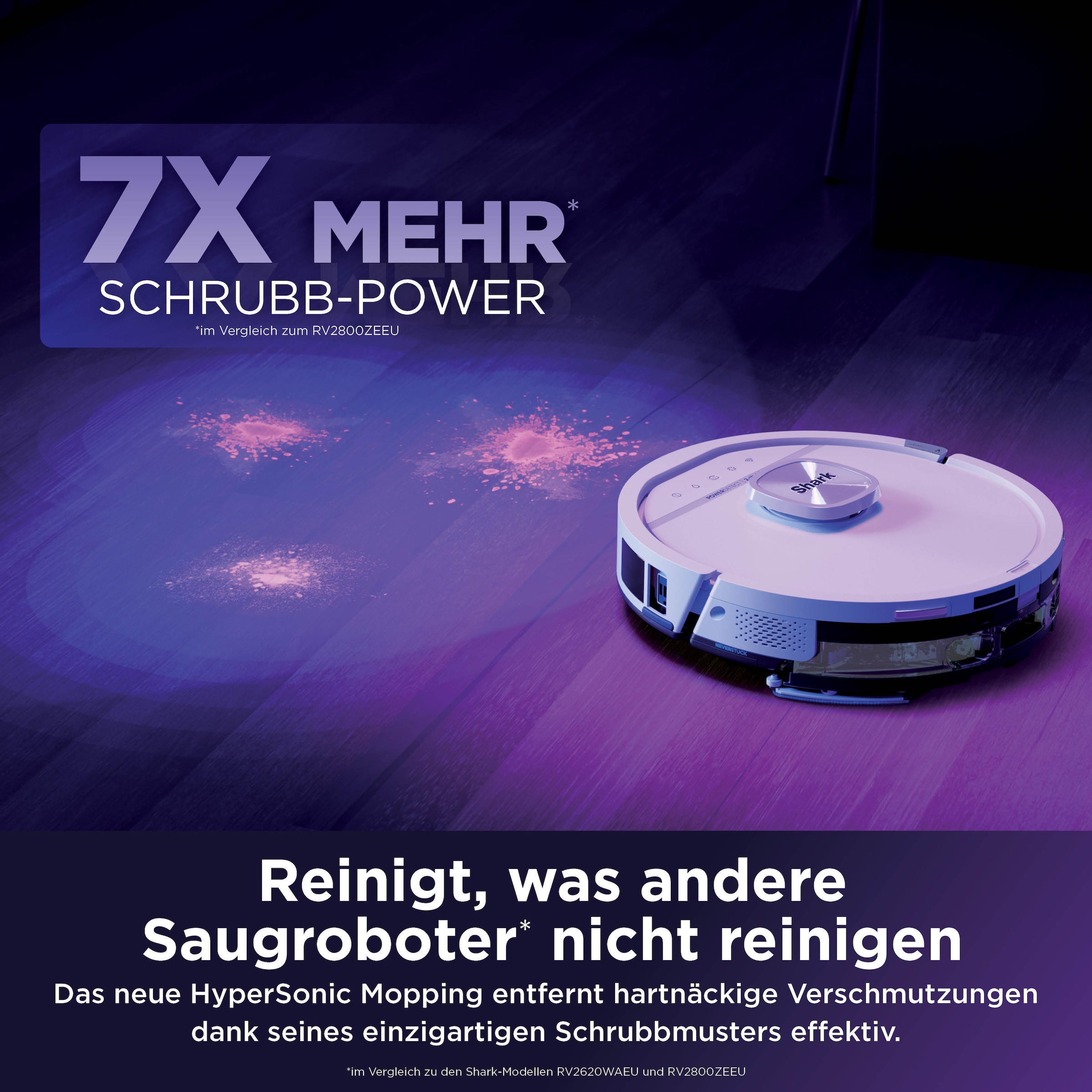 Shark Saugroboter »Shark PowerDetect UV Reveal 2-in-1 Saug- und Wischroboter  Schwarz« UV-Reveal-Technologie, 8 PowerDetect-Technologien