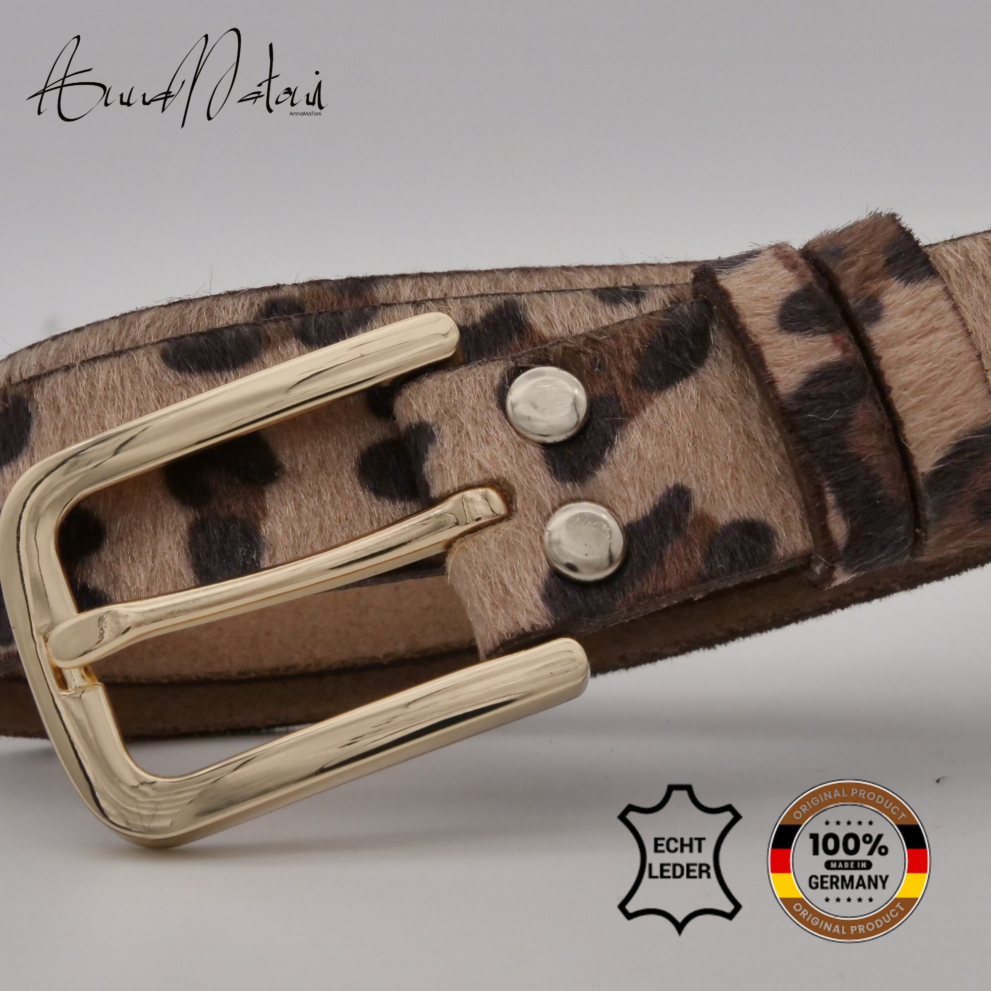 AnnaMatoni Ledergürtel »AnnaMatoni Damen Ledergürtel in hochwertigem Kunstfell in Leo«