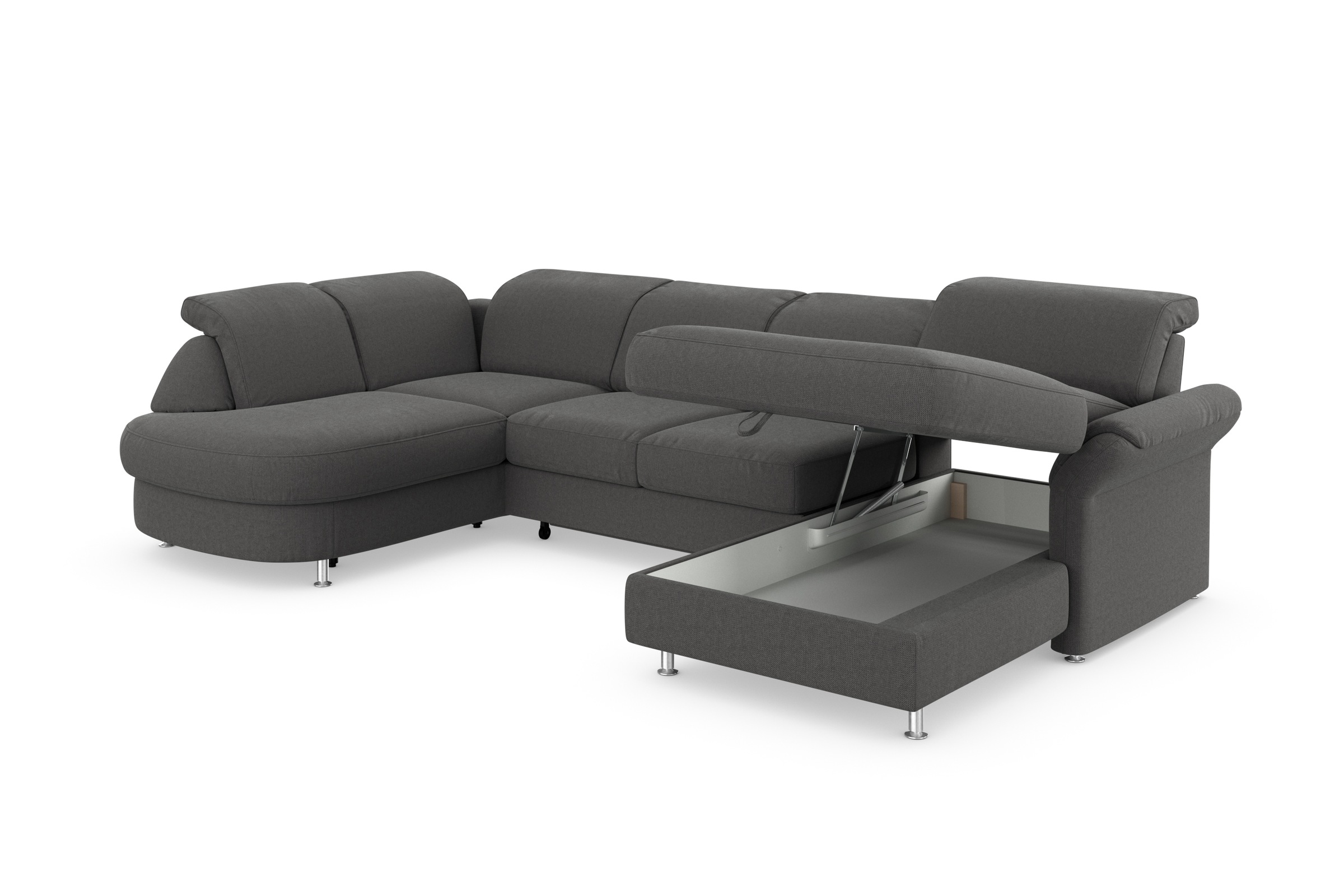 sit&more Wohnlandschaft »Apulia U-Form«, wahlweise Bettfunktion, Bettkasten und Kopf- und Armteilverstellung