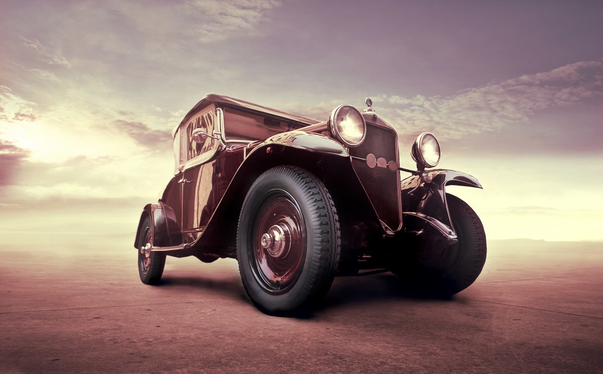 Papermoon Fototapete »Posing Oldtimer« günstig online kaufen