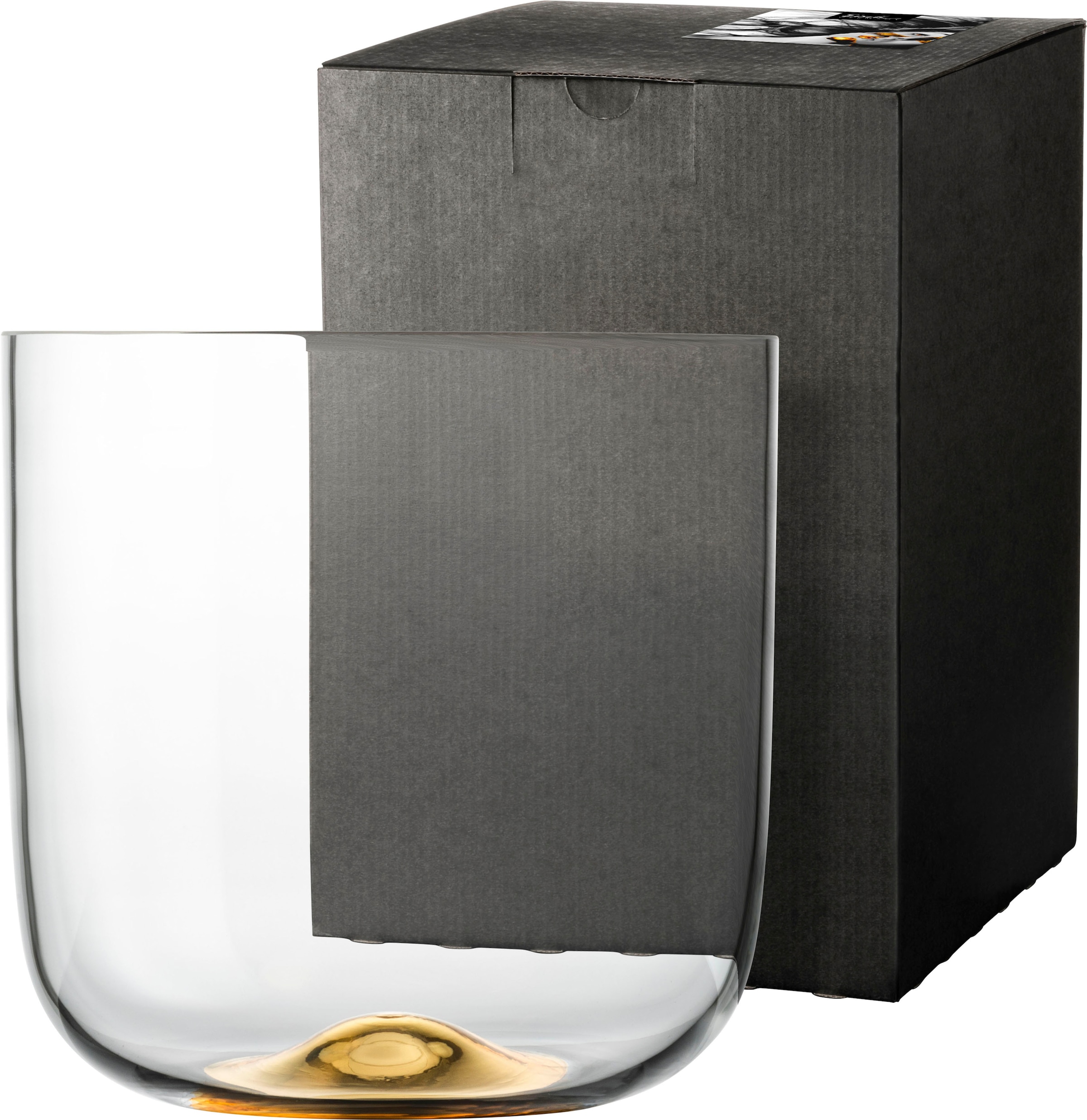 Eisch Tischvase »DOT«, (1 St.), mundgeblasenes Kristallglas, mit 24karätigem Gold veredelt, H. 18 cm