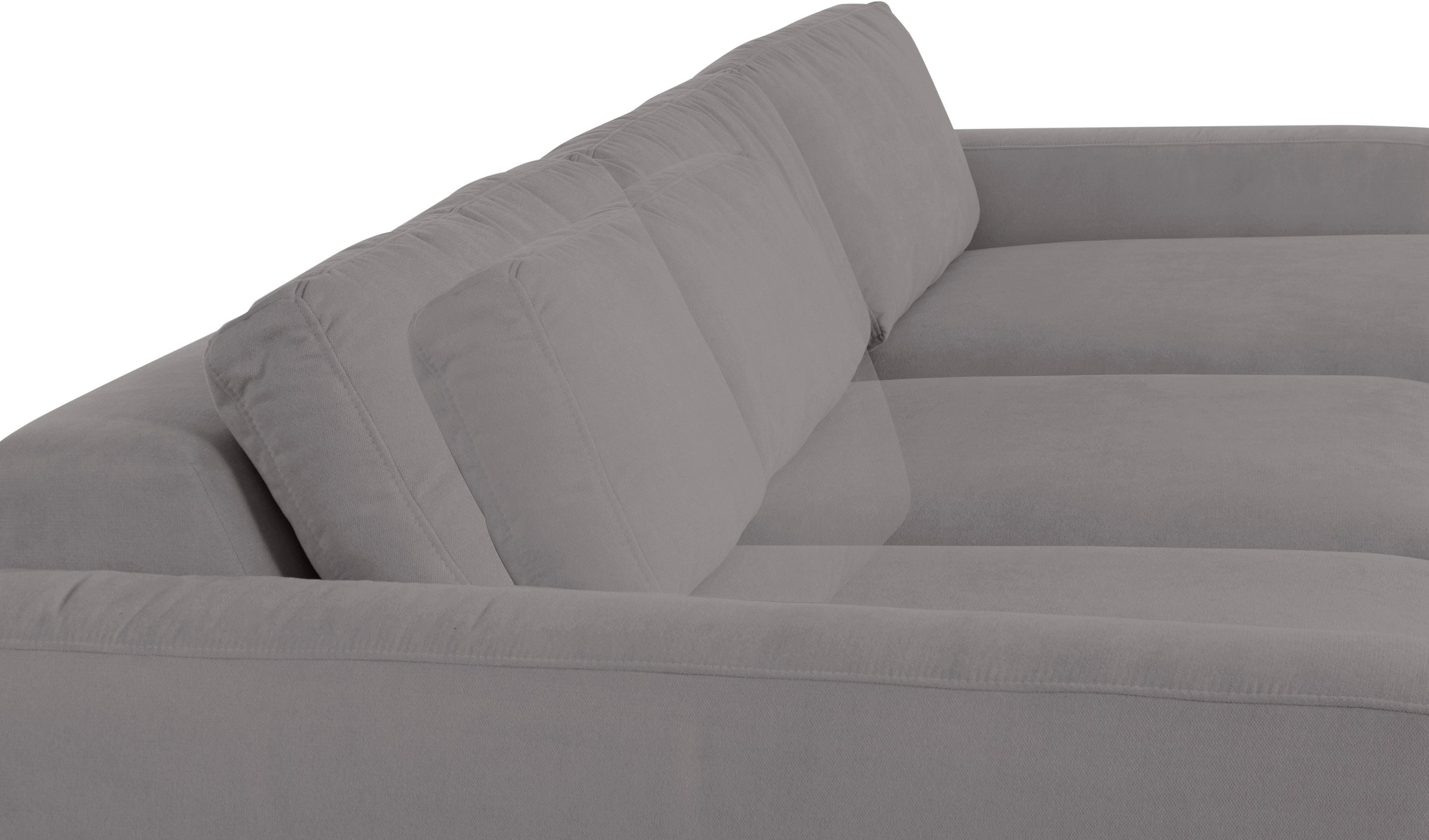 Places of Style Ecksofa »Bloomfield, elegant, viel Platz, Mega Couch, Breite 303cm, L-Form«, extra tiefe Sitzfläche, wahlweise mit Sitztiefenverstellung
