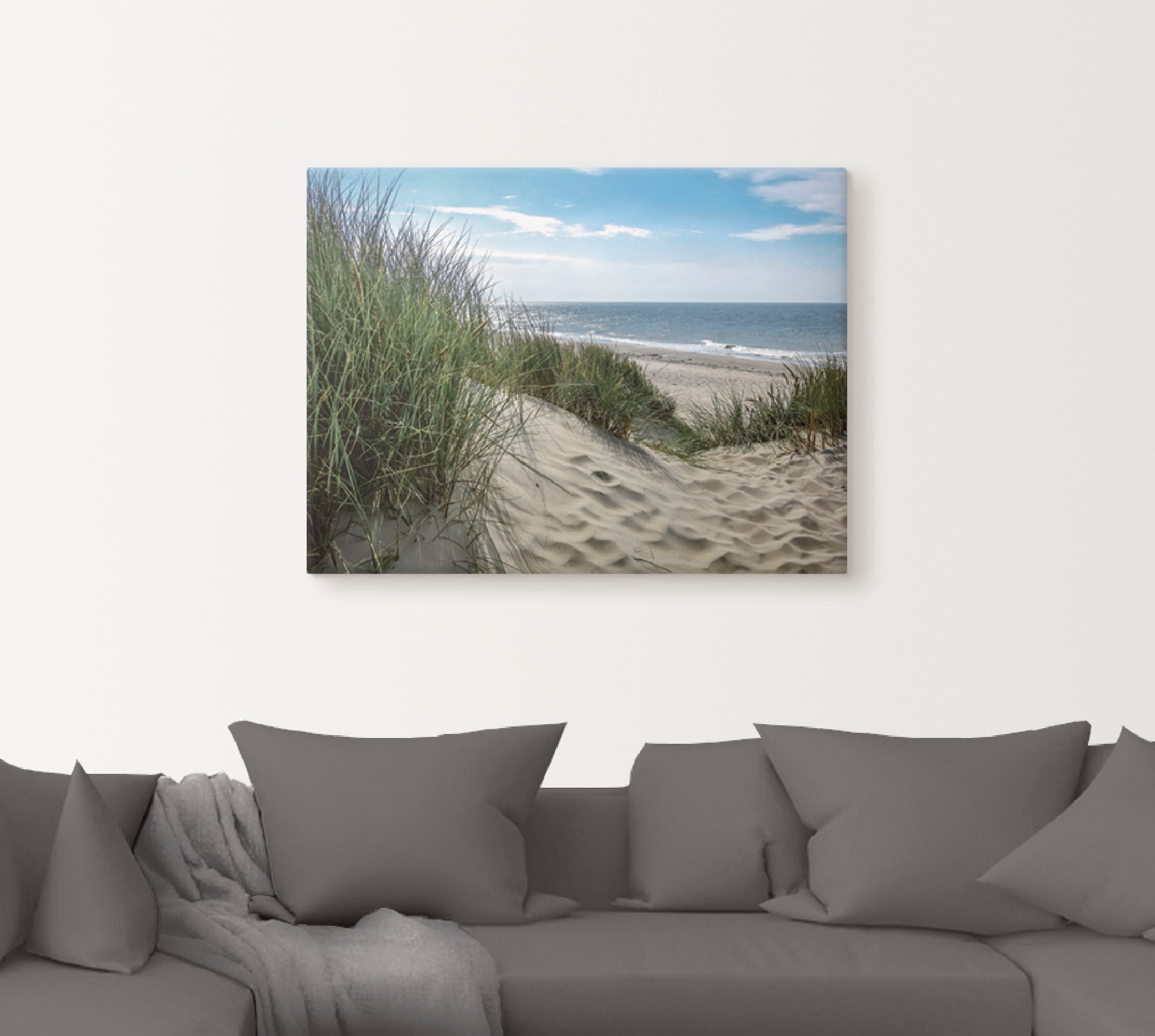 Artland Wandbild »Dünenlandschaft im Sommer an der Nordsee«, Strand, (1 St.), als Alubild, Outdoorbild, Leinwandbild, Poster, Wandaufkleber